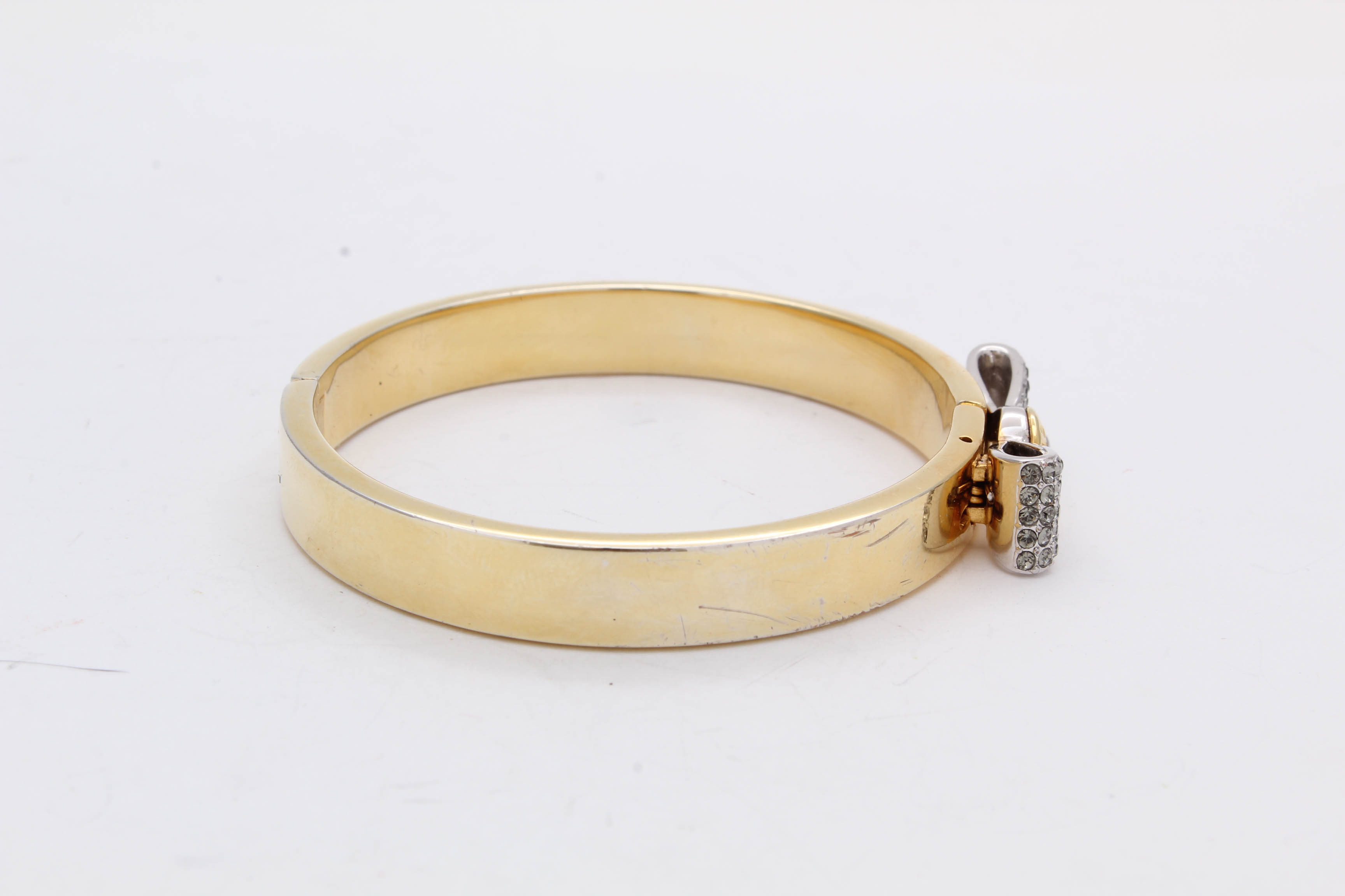 Henri Bendel Gold Tone Hinged Bracelet