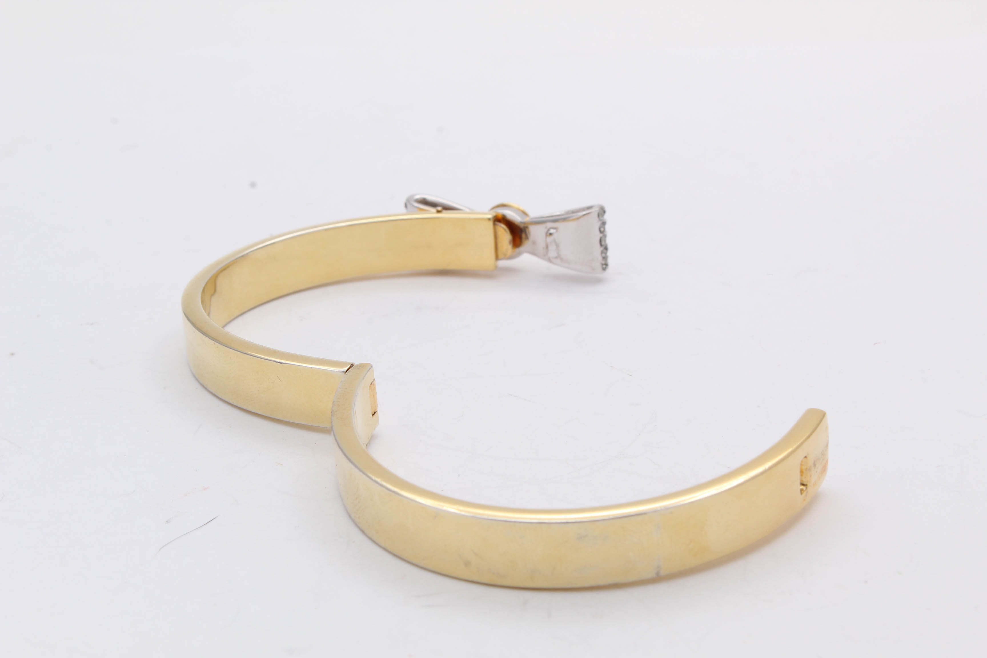 Henri Bendel Gold Tone Hinged Bracelet