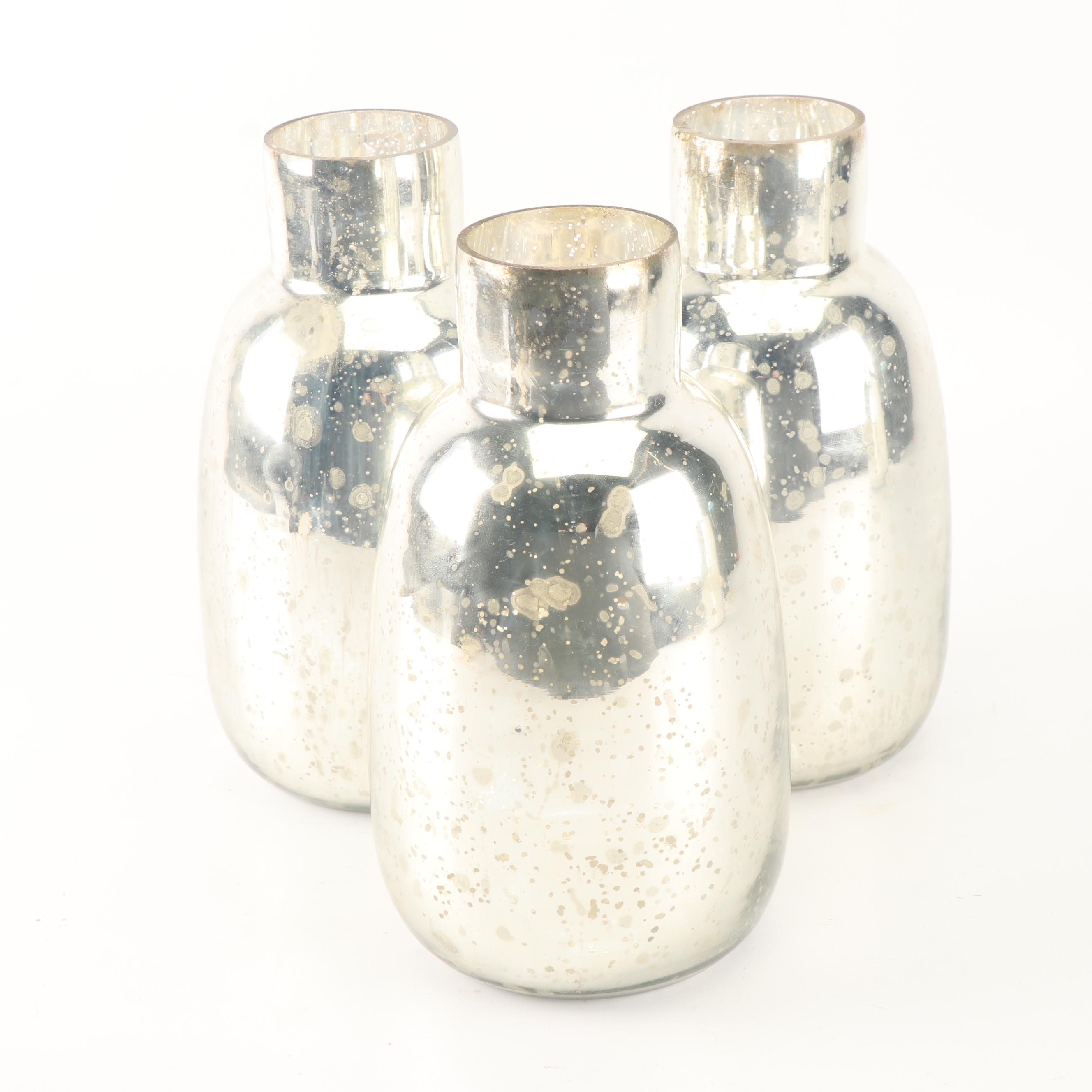 Mercury Glass Style Vases
