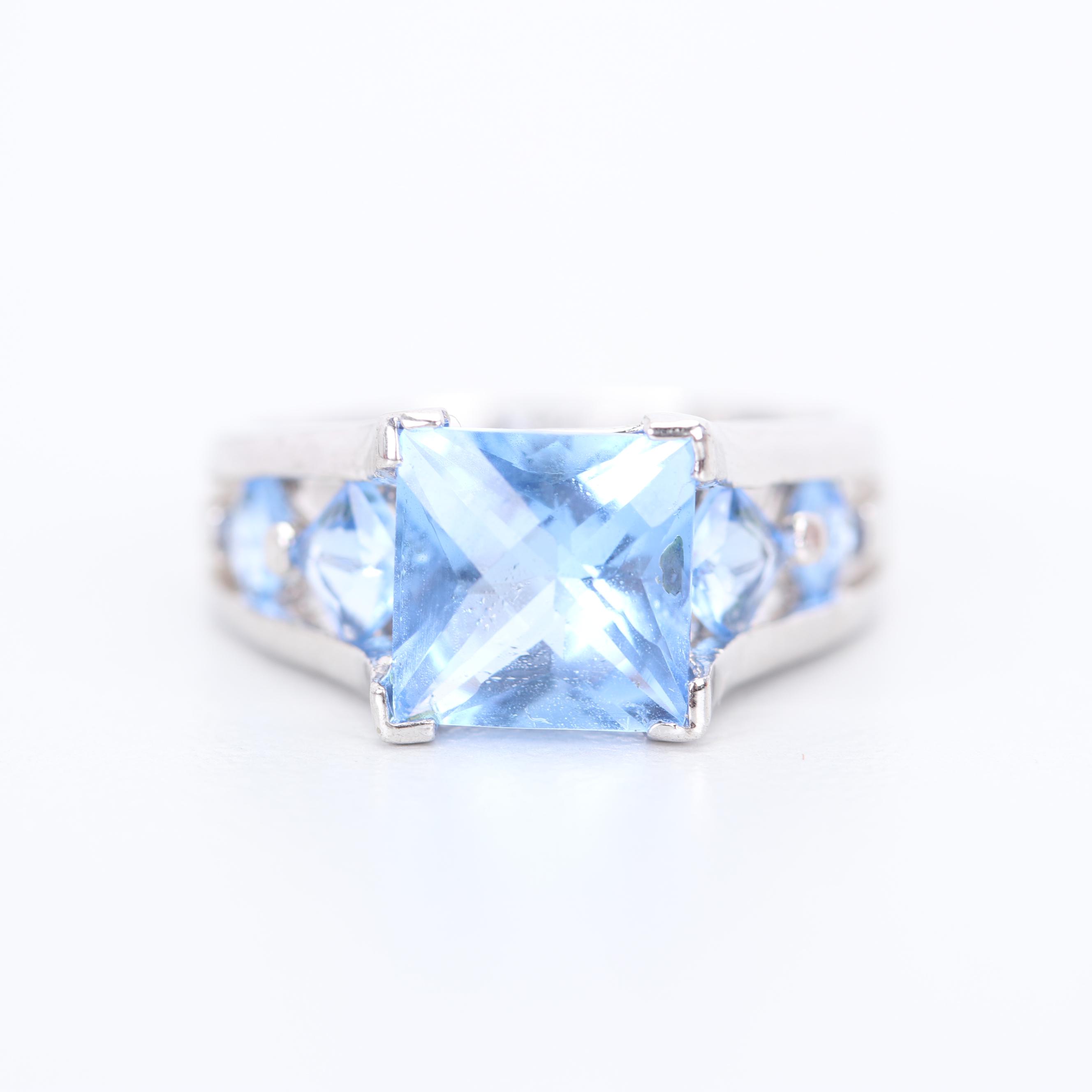 Sterling Silver Freshwater Pearl and Tanzanite Necklace and Gemstone Rings