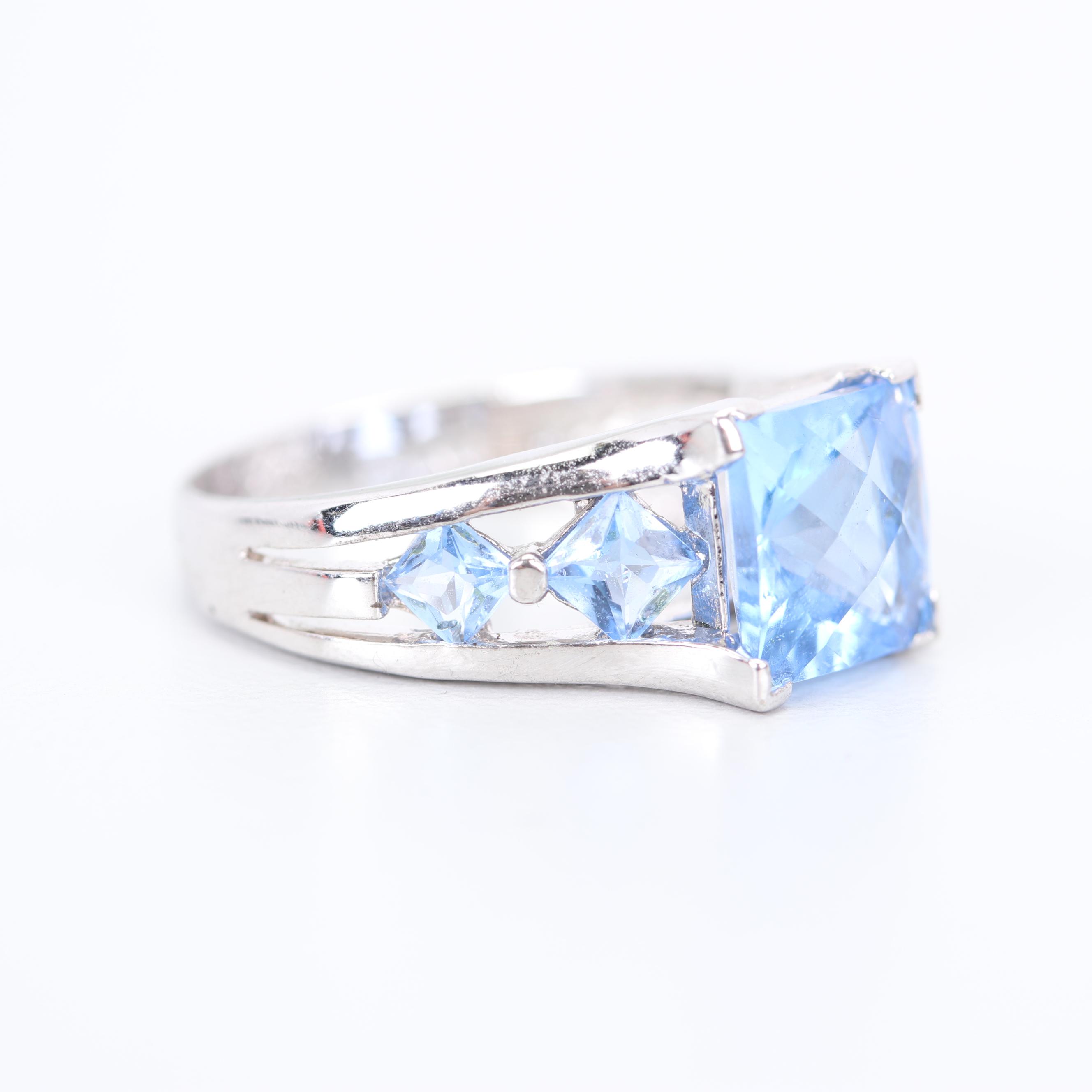 Sterling Silver Freshwater Pearl and Tanzanite Necklace and Gemstone Rings