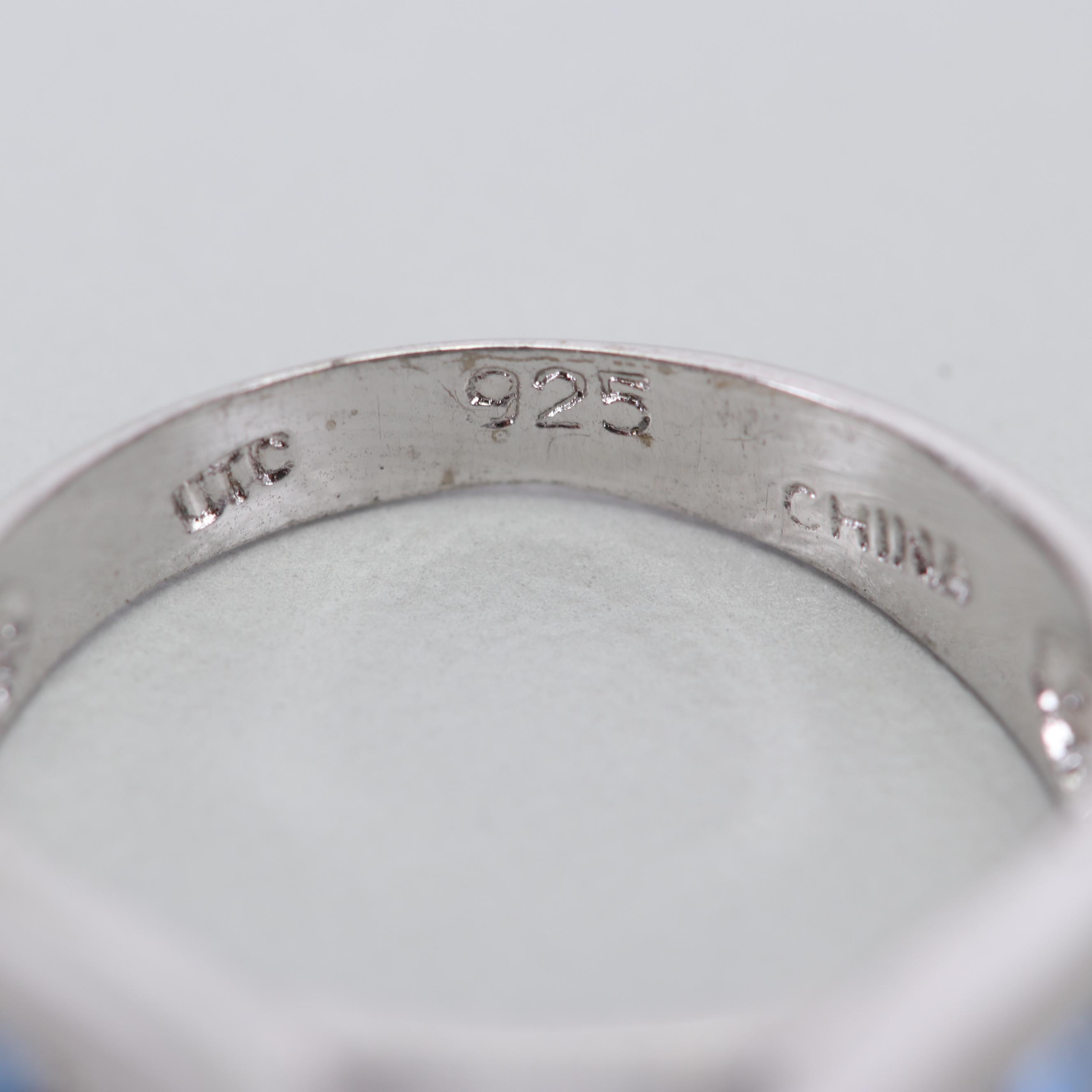 Sterling Silver Freshwater Pearl and Tanzanite Necklace and Gemstone Rings