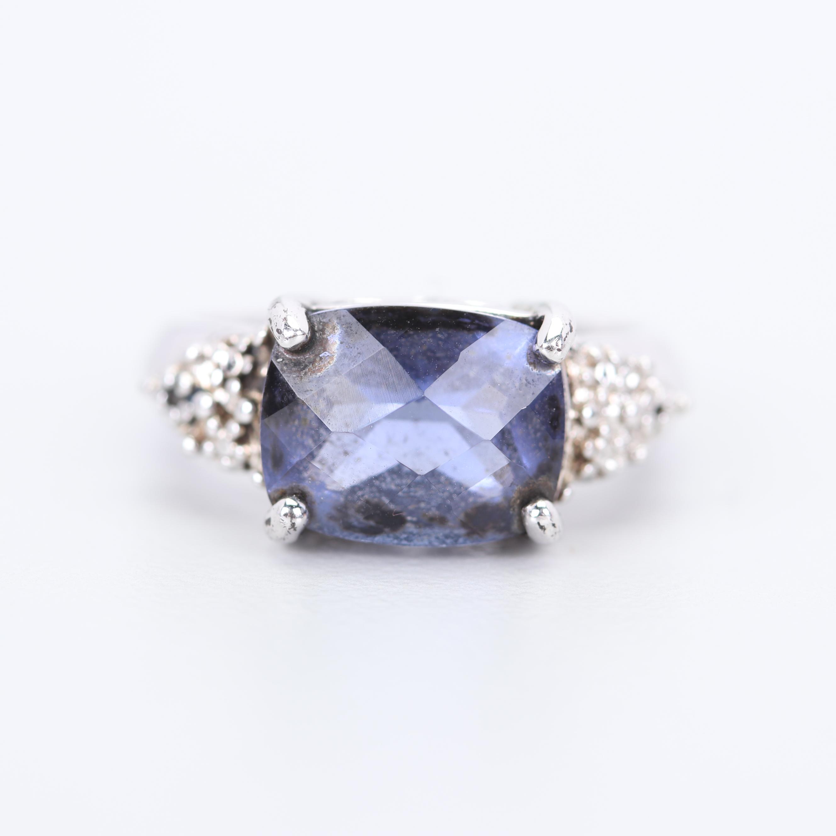 Sterling Silver Freshwater Pearl and Tanzanite Necklace and Gemstone Rings