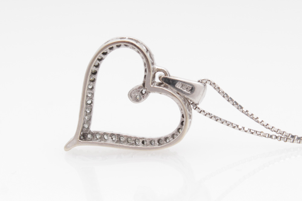 10K White Gold and Diamond Necklace