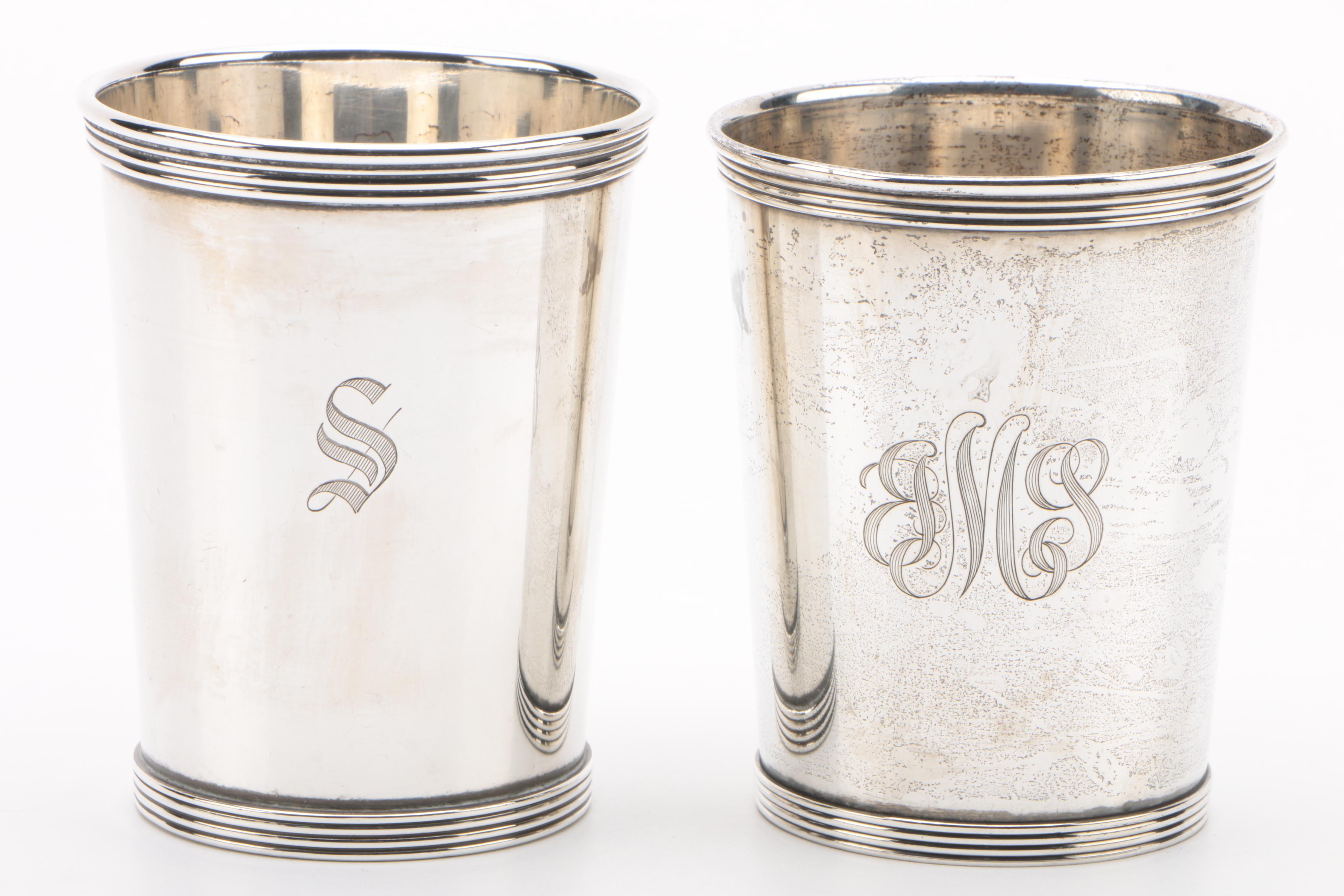 International Silver Co. and K. Brown Sterling Julep Cups, Mid-Century