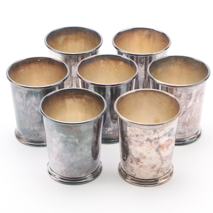 Art Silver Co. Silver-Plated Copper Julep Cups, Mid-Century
