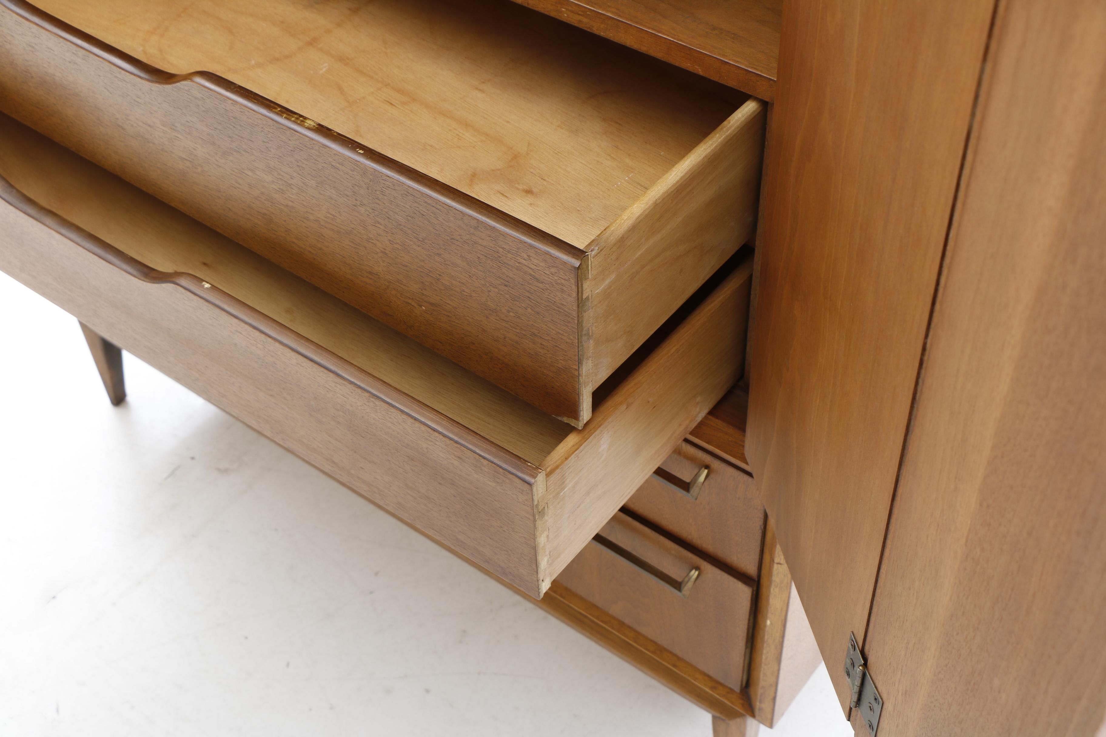 Mid Century Style Broyhill Premier "Facet Collection" Highboy in Walnut