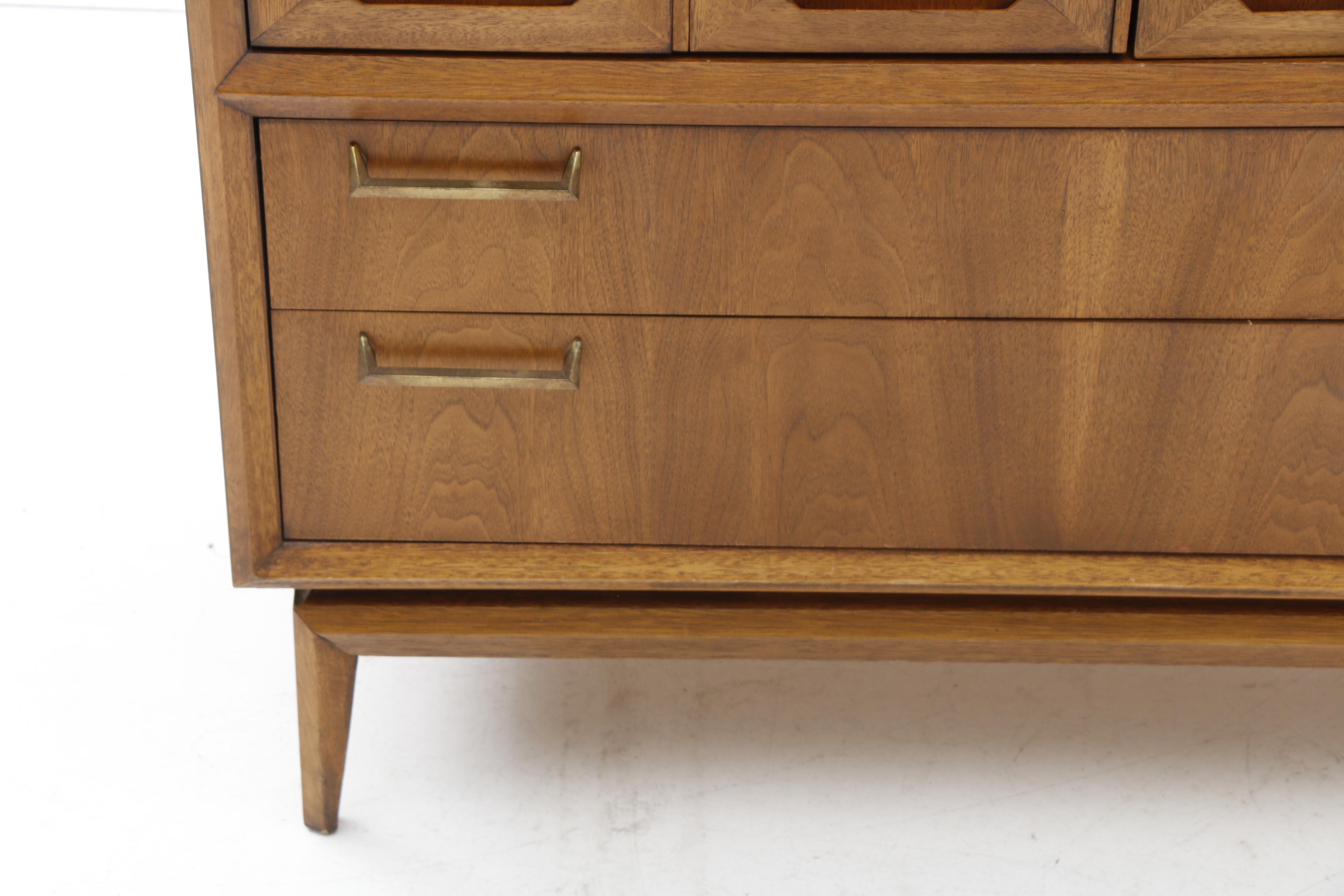 Mid Century Style Broyhill Premier "Facet Collection" Highboy in Walnut