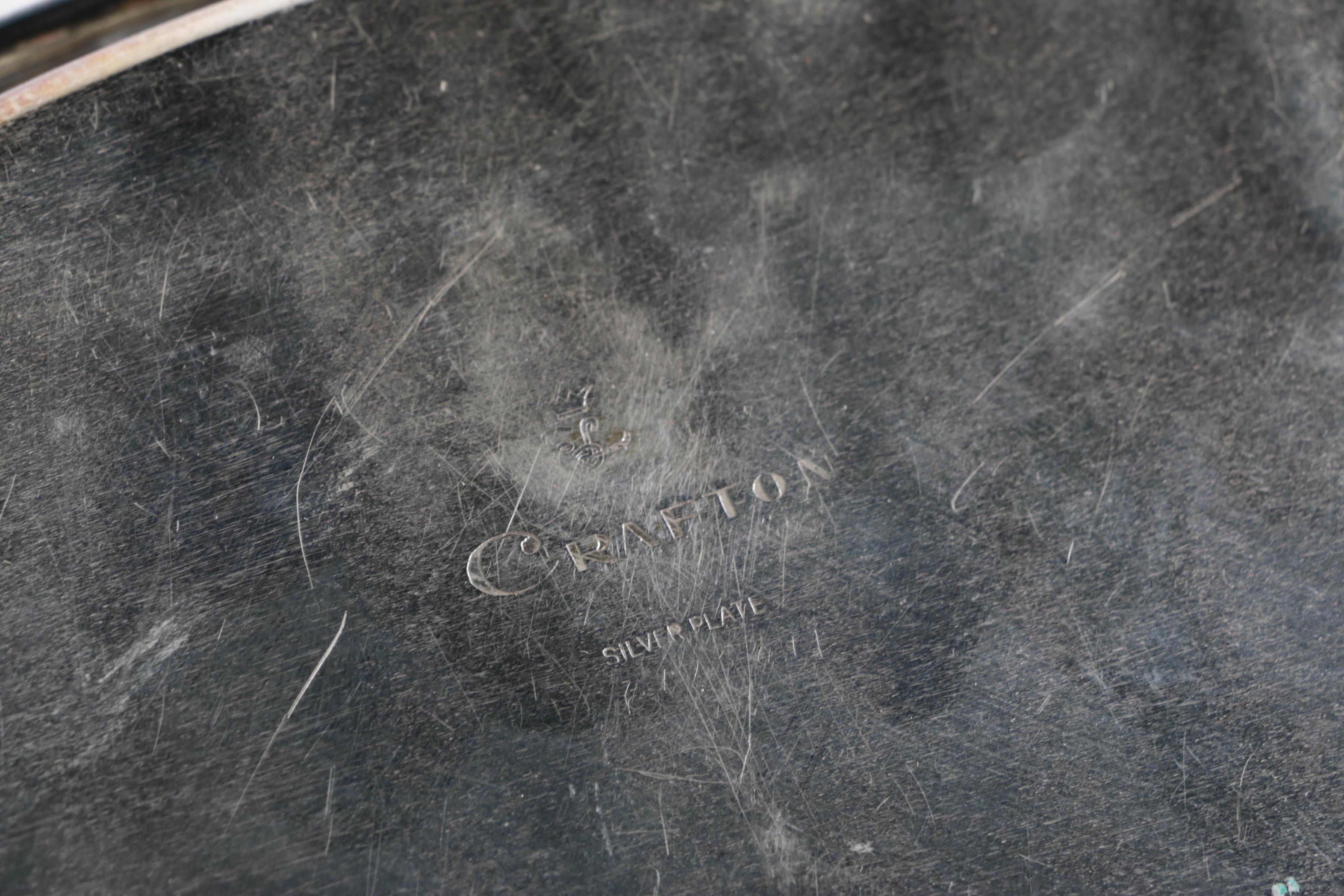 Graff, Washbourne & Dunn Sterling Overlaid Trivet with Silver Plate Serveware