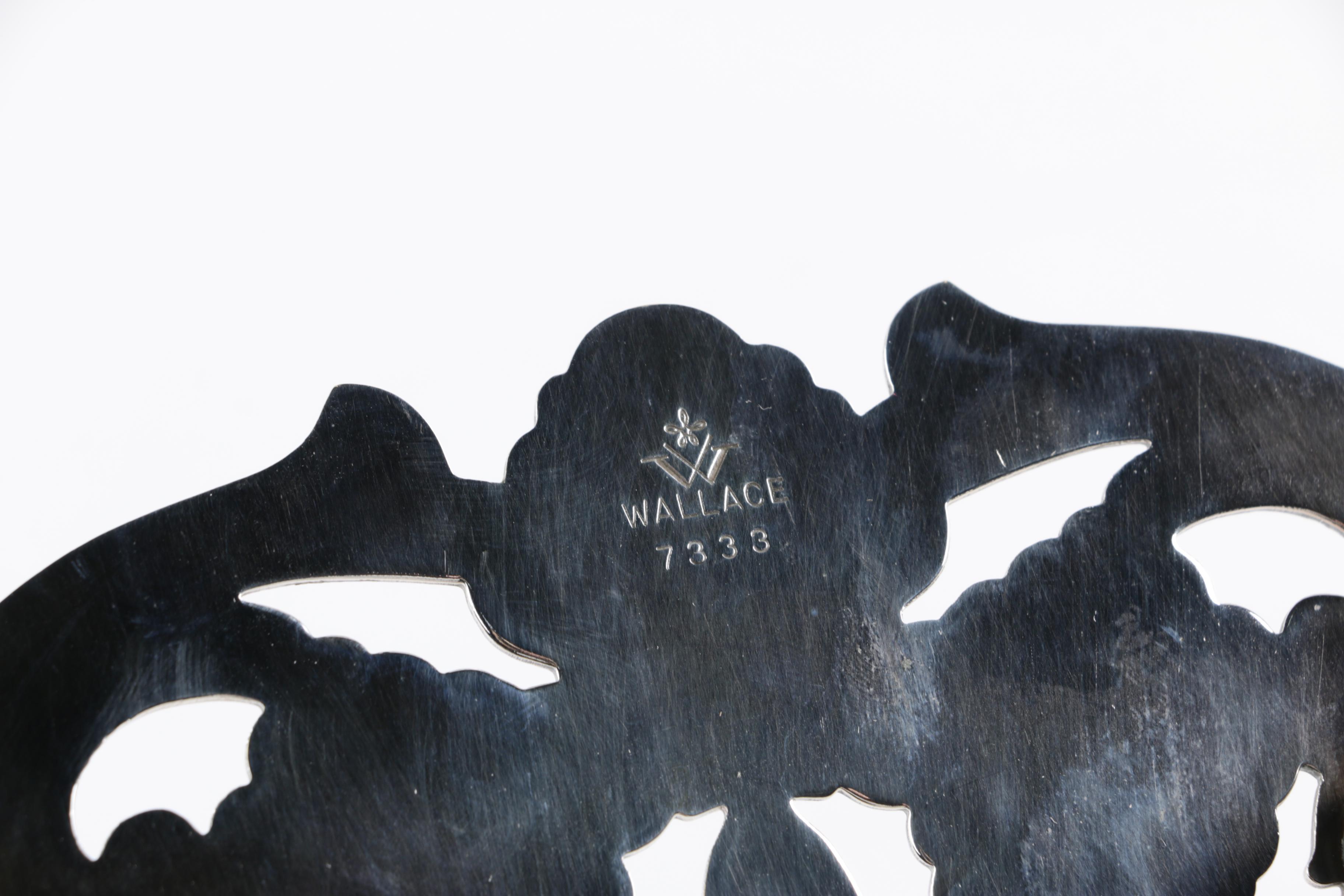 Graff, Washbourne & Dunn Sterling Overlaid Trivet with Silver Plate Serveware