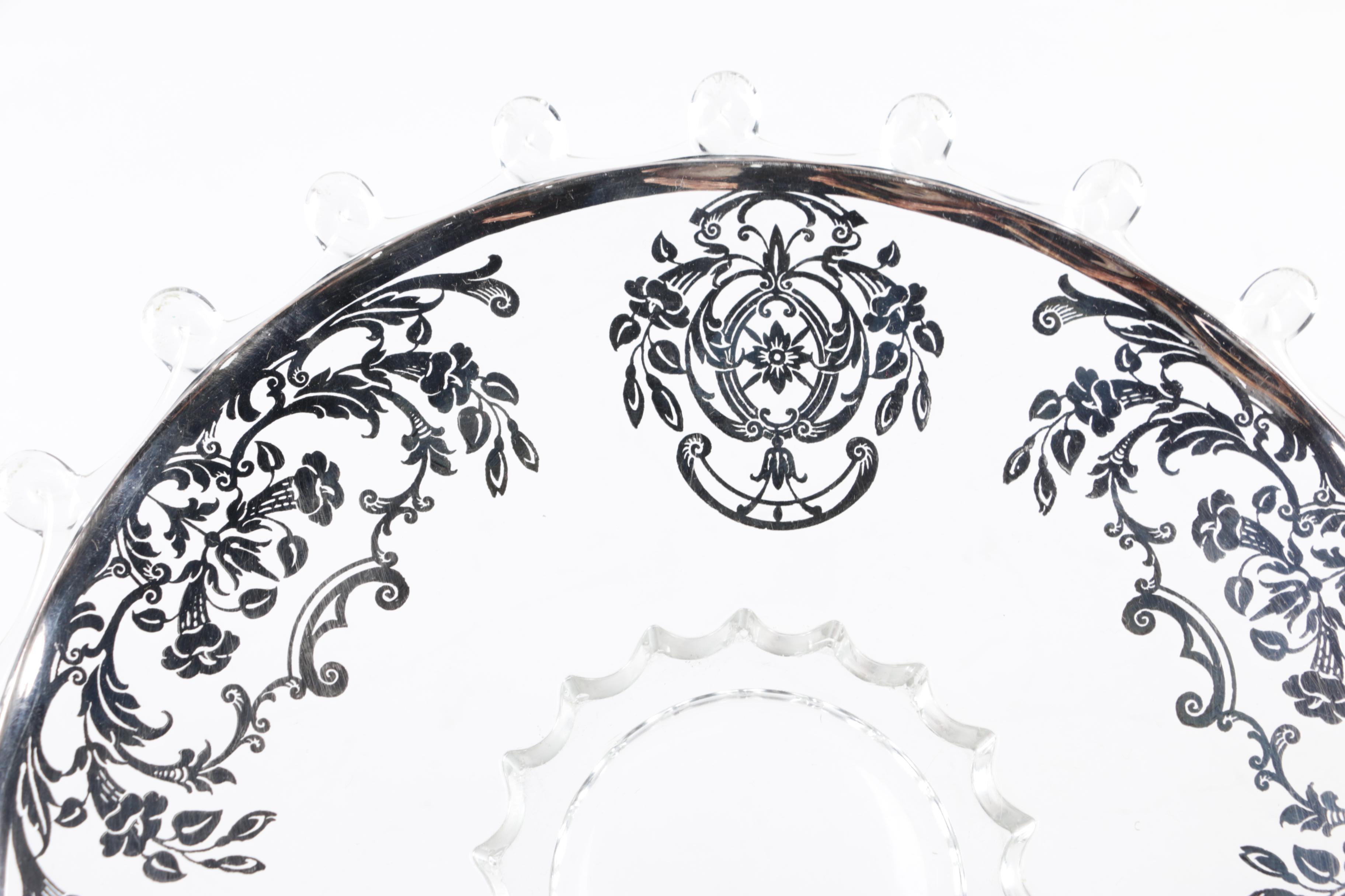 Graff, Washbourne & Dunn Sterling Overlaid Trivet with Silver Plate Serveware