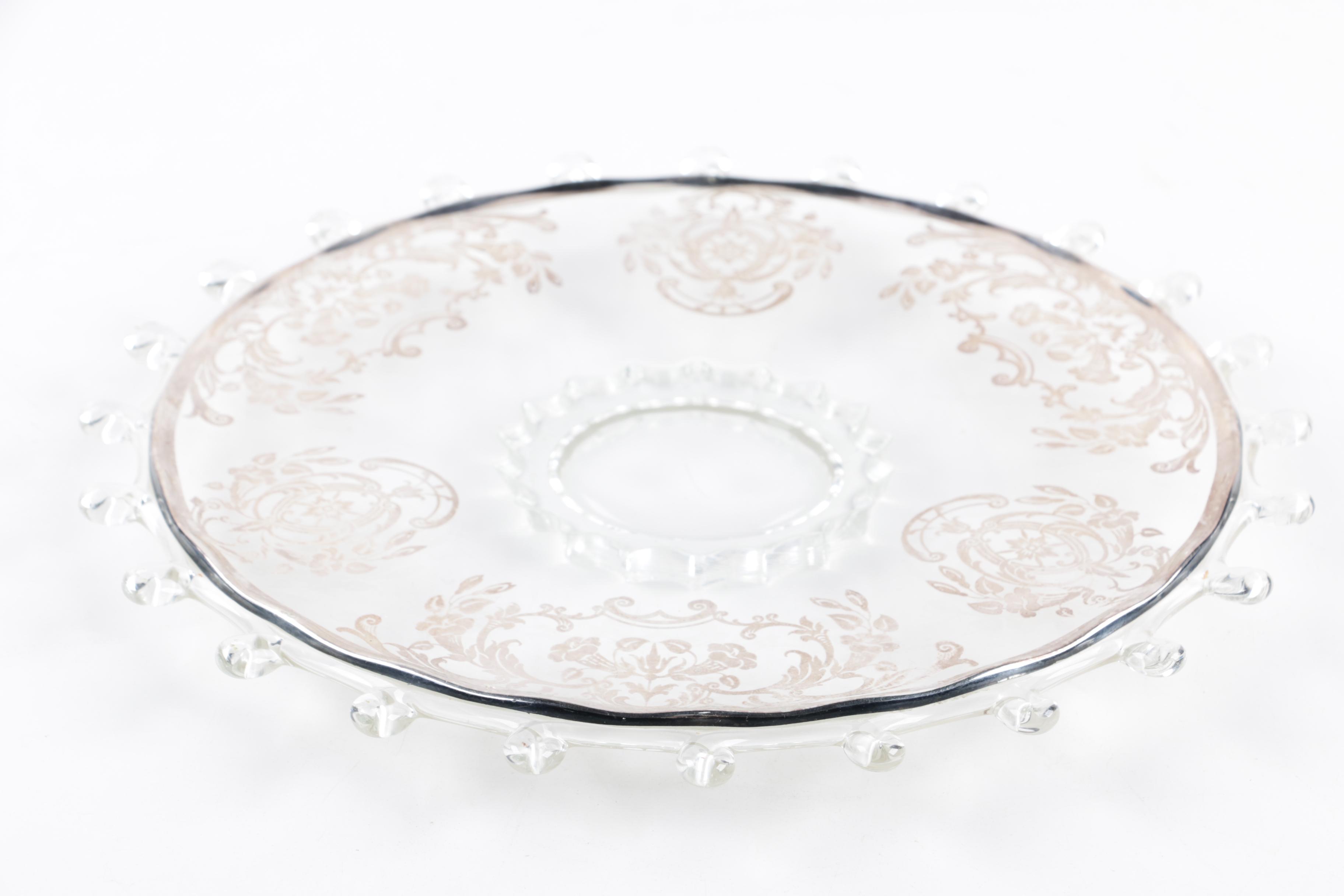 Graff, Washbourne & Dunn Sterling Overlaid Trivet with Silver Plate Serveware