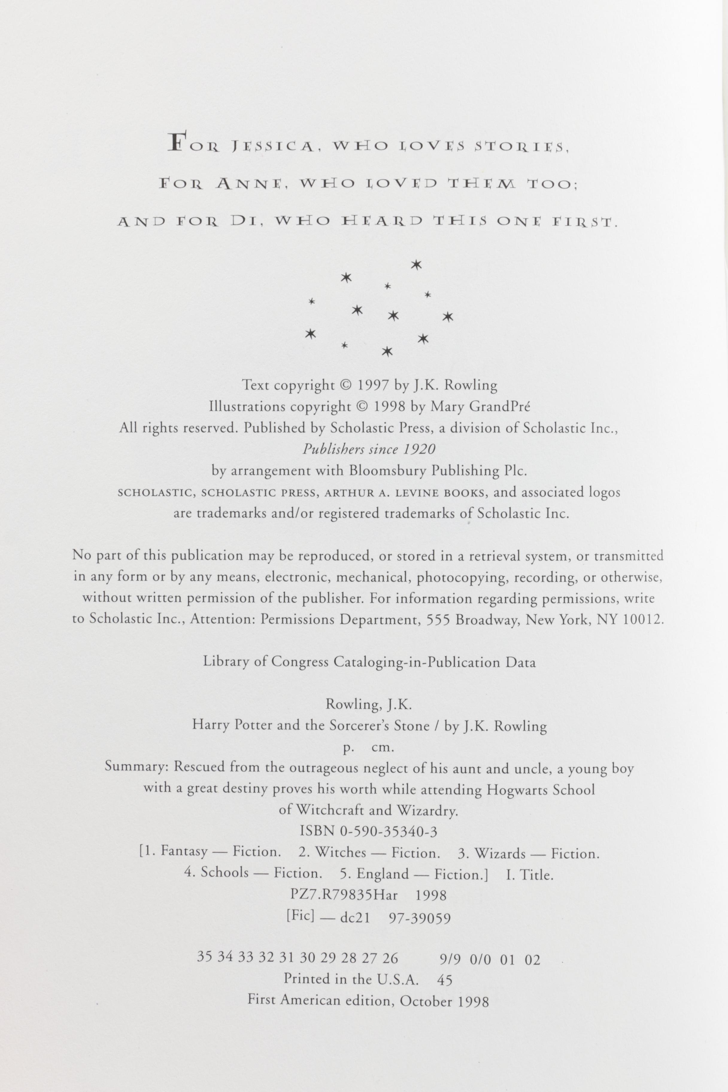 Complete "Harry Potter" Series with First American Editions