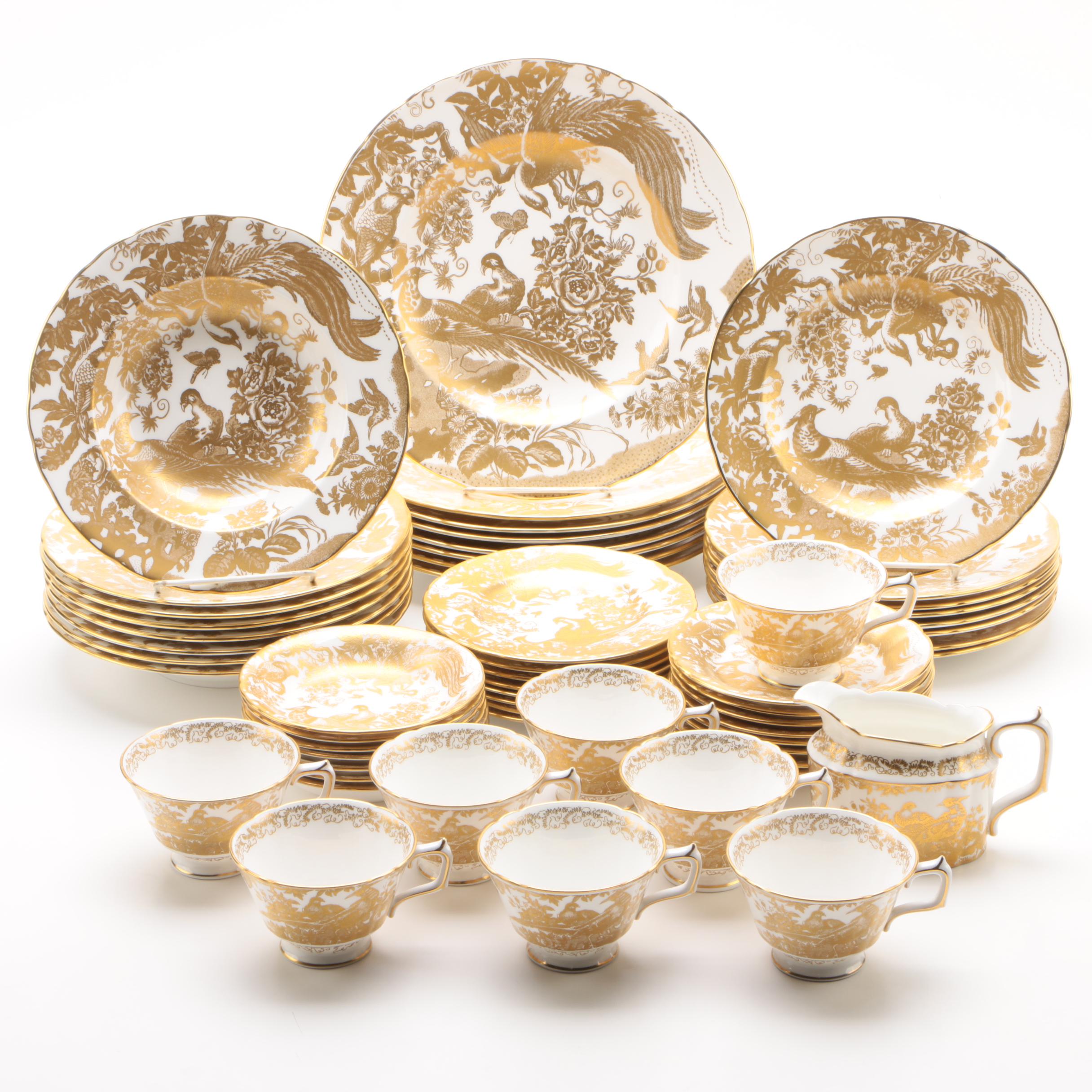 Royal Crown Derby "Gold Aves" English Bone China Dinnerware