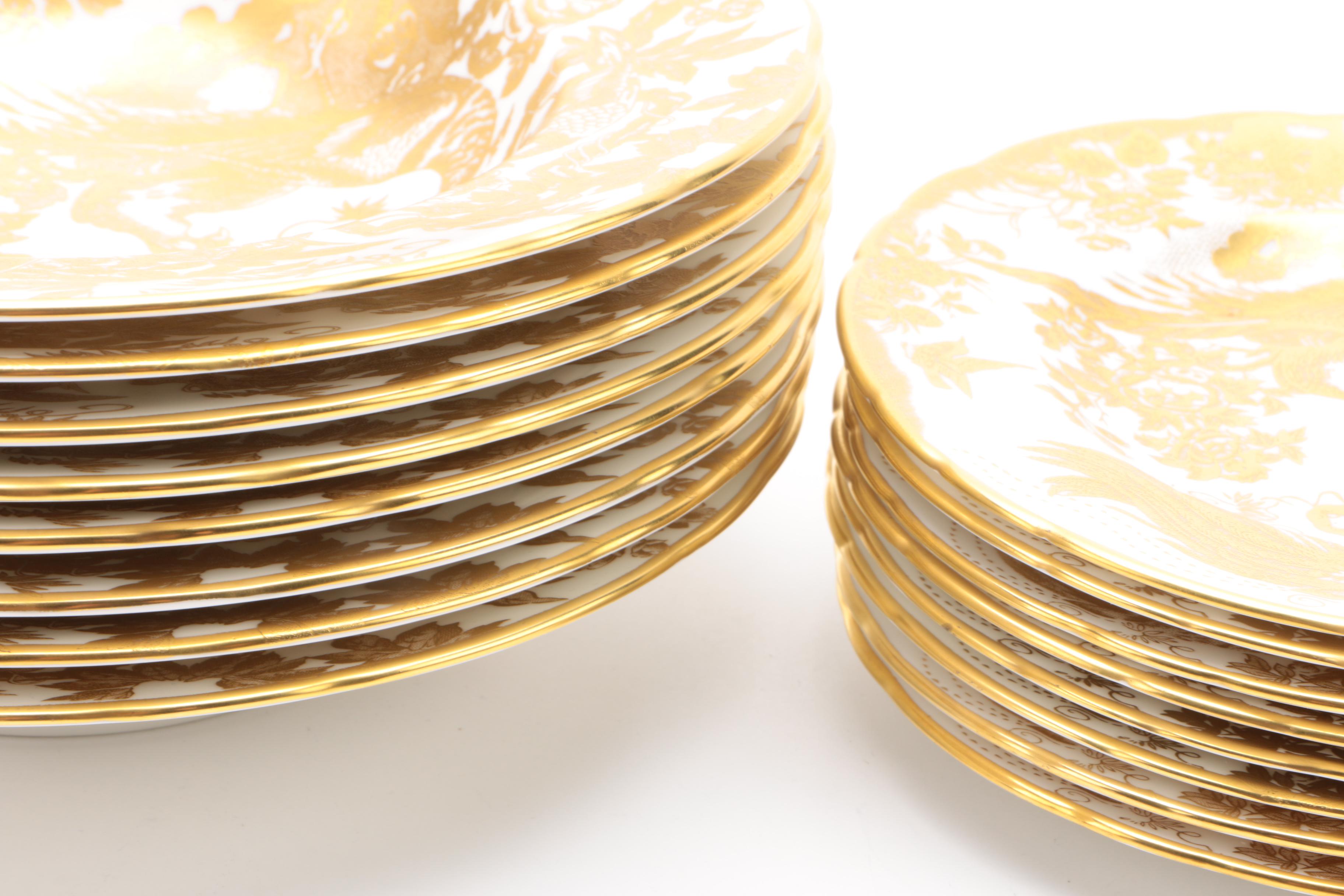 Royal Crown Derby "Gold Aves" English Bone China Dinnerware