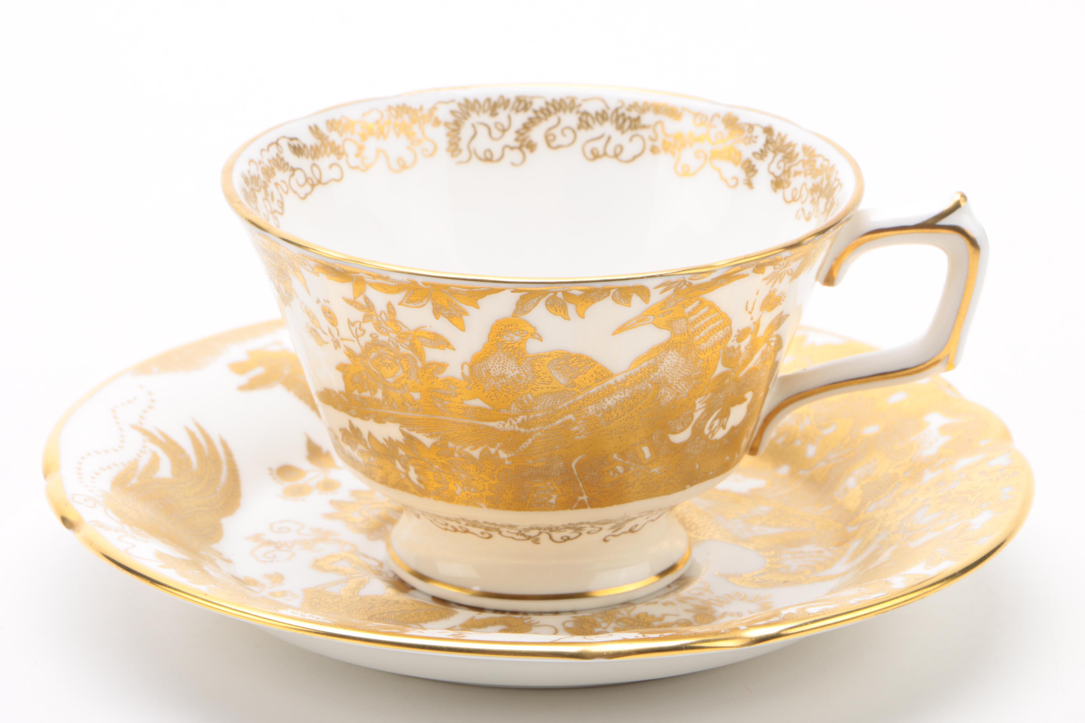 Royal Crown Derby "Gold Aves" English Bone China Dinnerware