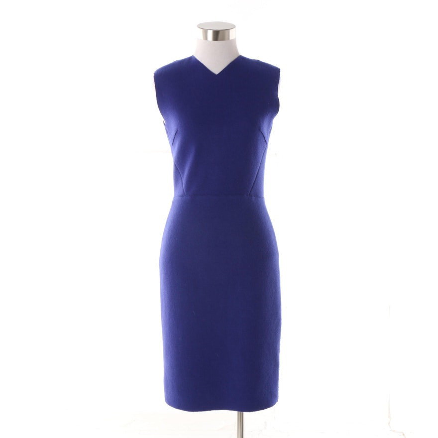 Victoria Beckham Dress No. 284 Royal Blue Wool Sheath Dress