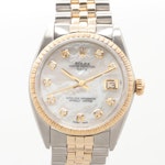 Rolex Oyster Perpetual Date With 14K Gold and Mother of Pearl Diamond Dial 1968
