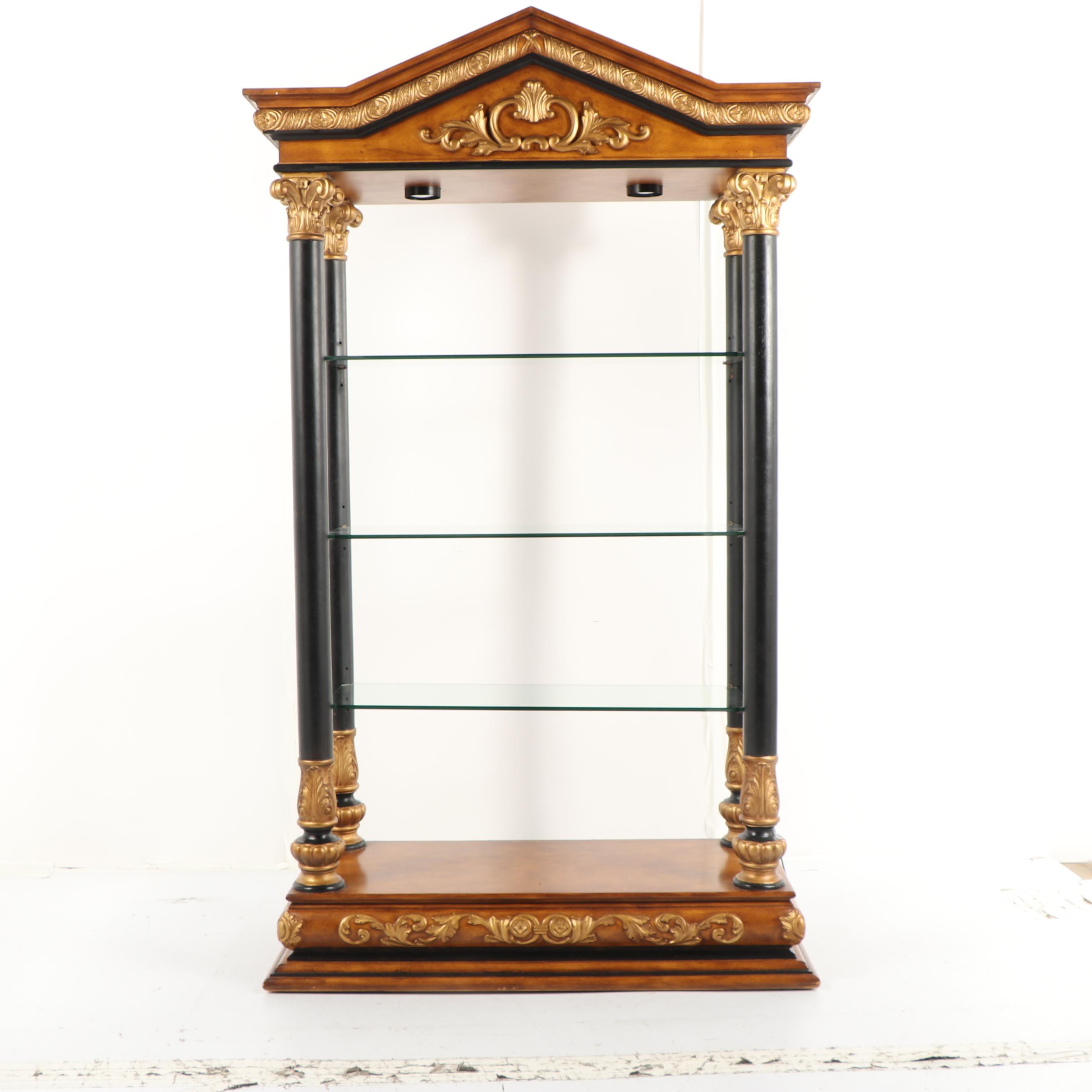 Neoclassical Style Illuminated Etagere, Late 20th Century