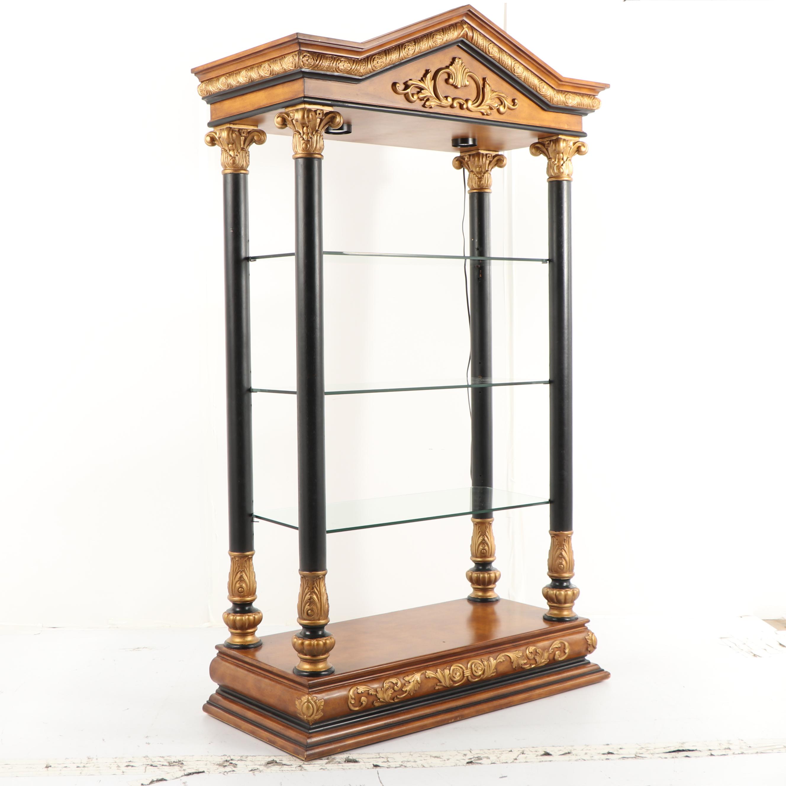 Neoclassical Style Illuminated Etagere, Late 20th Century