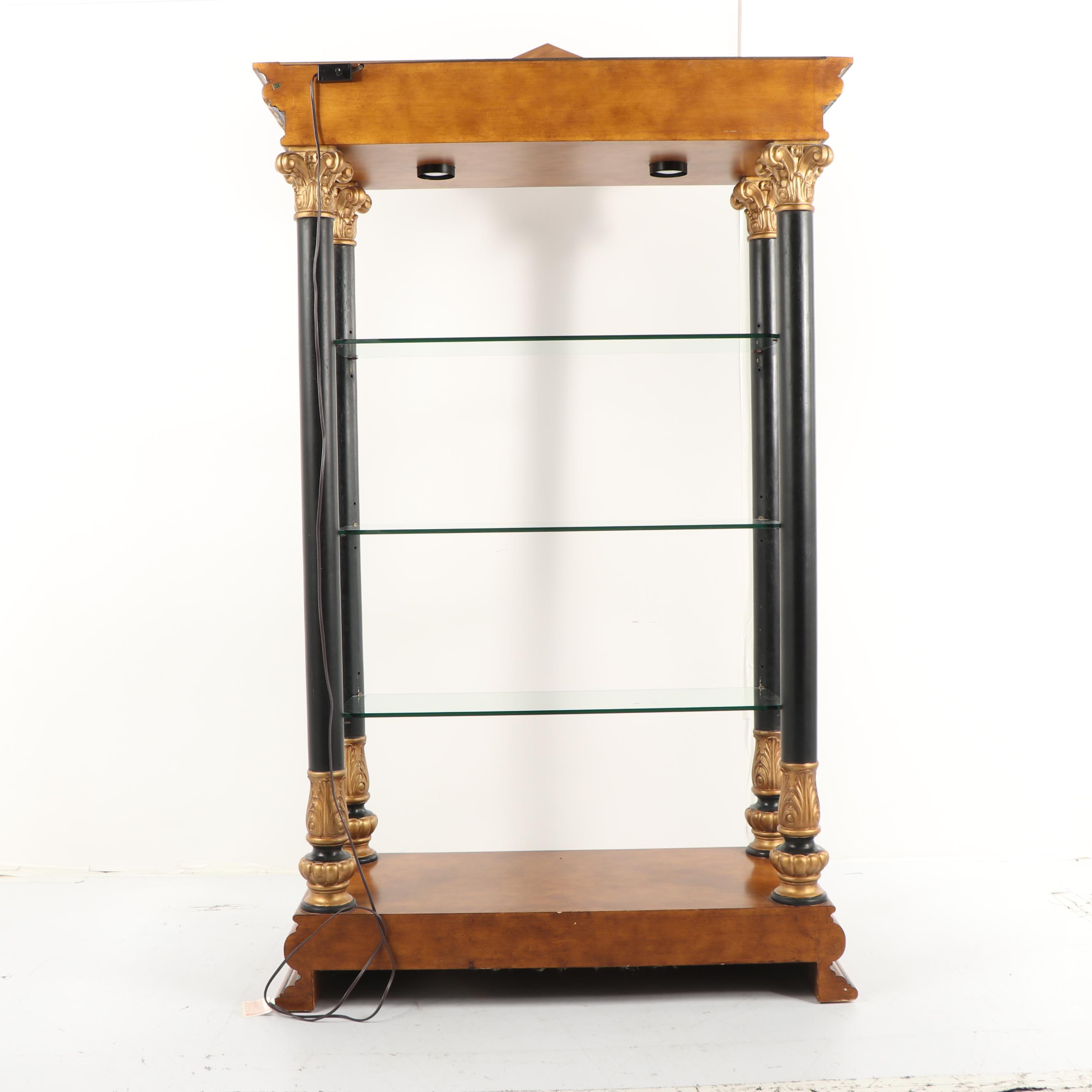 Neoclassical Style Illuminated Etagere, Late 20th Century