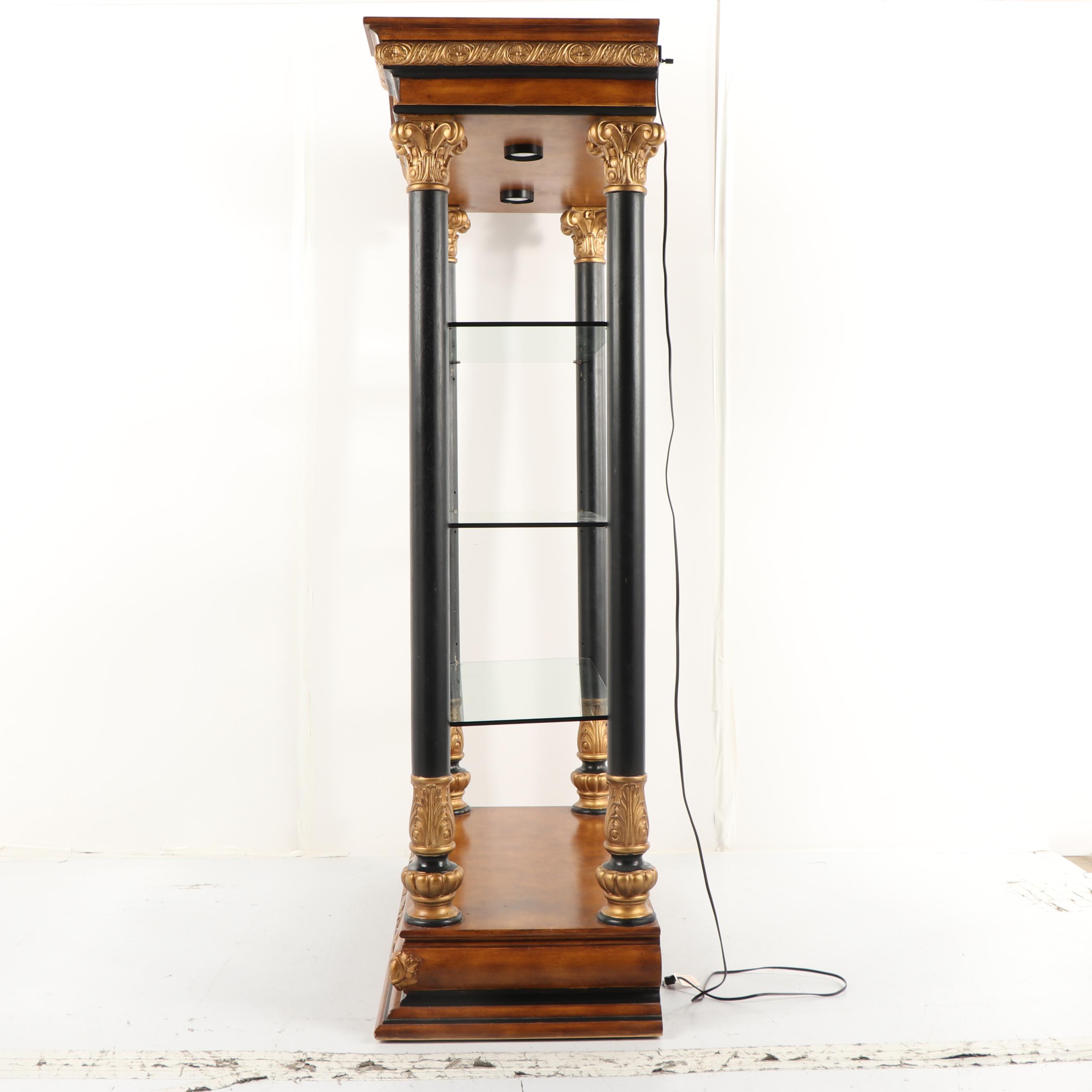 Neoclassical Style Illuminated Etagere, Late 20th Century