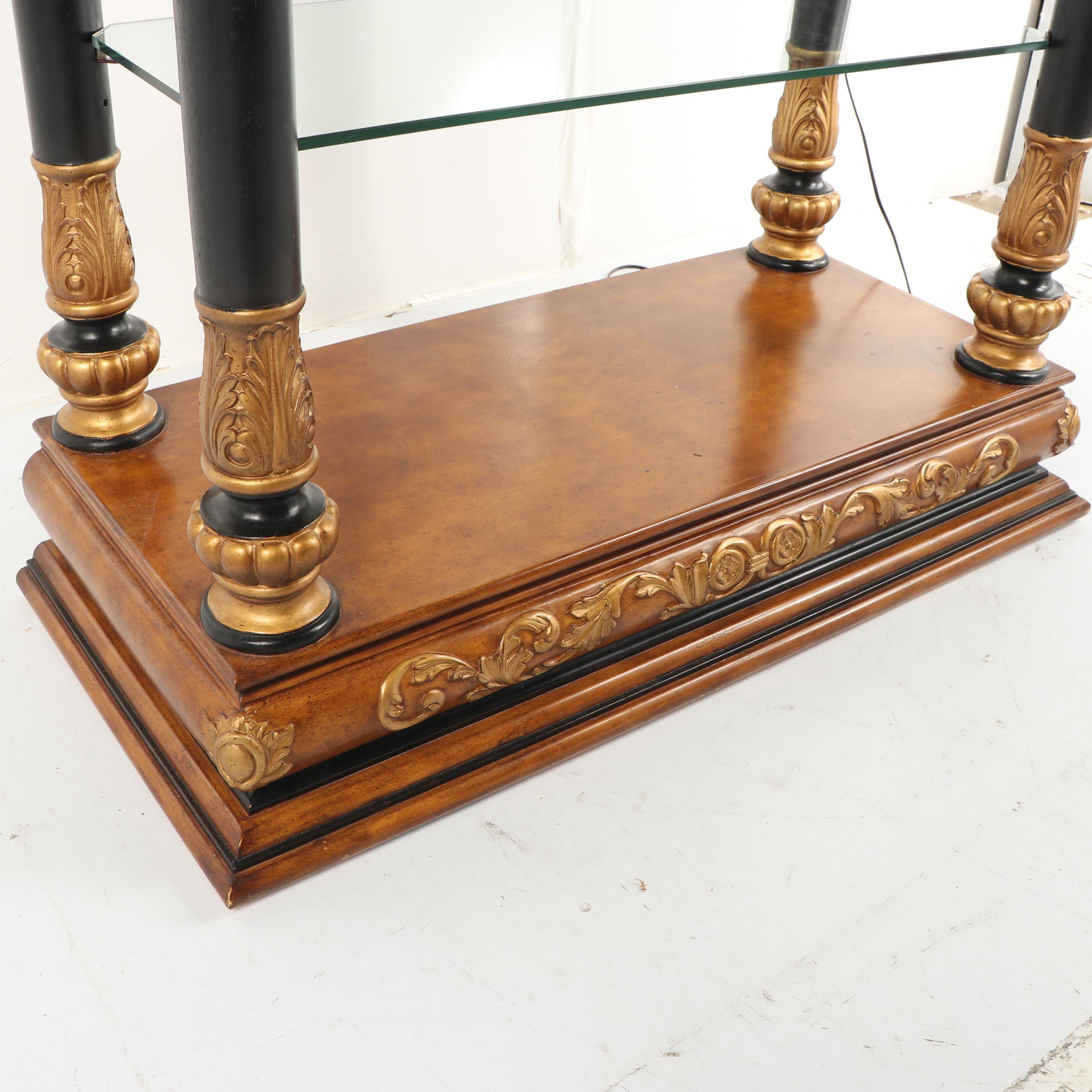 Neoclassical Style Illuminated Etagere, Late 20th Century