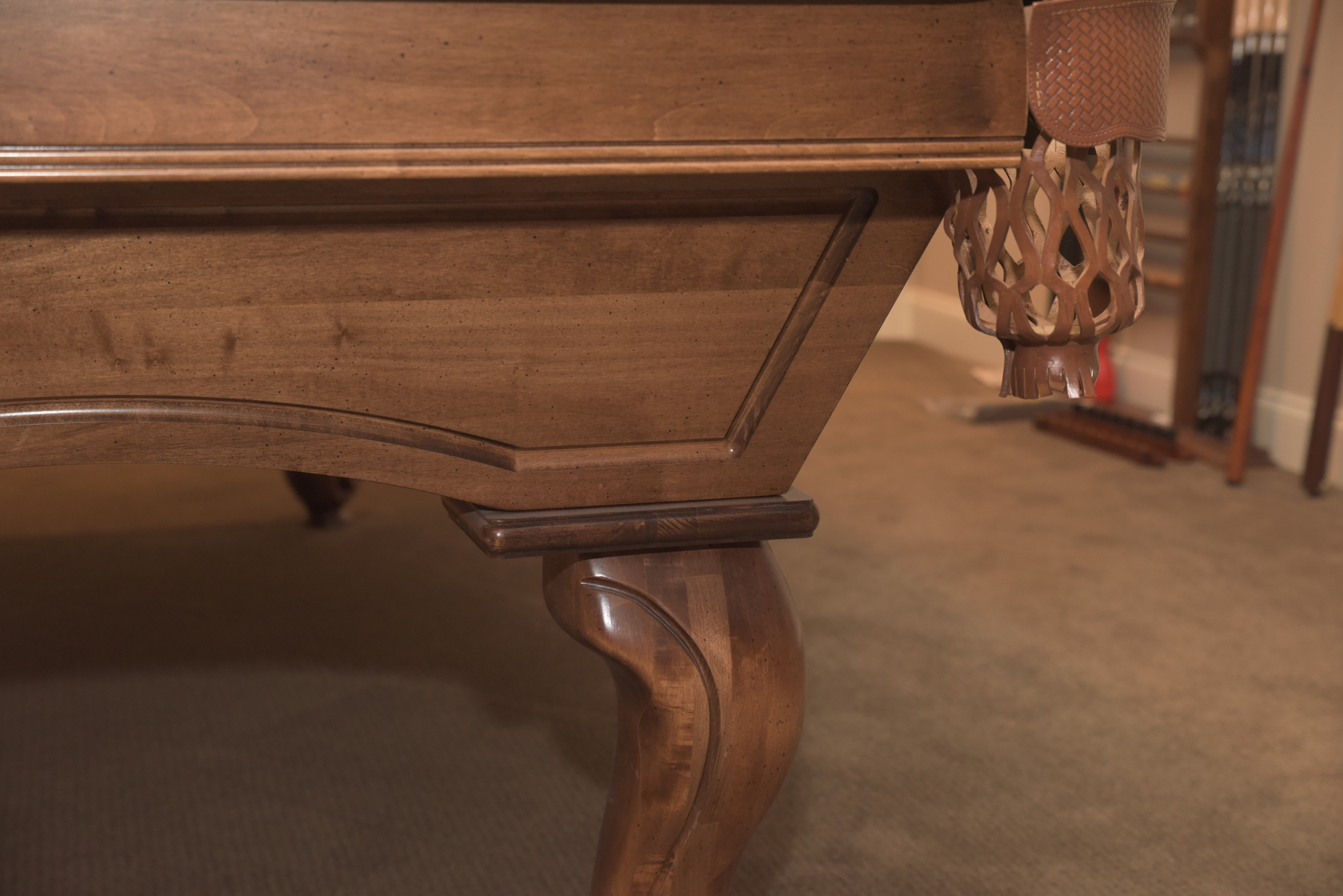 ProLine Billiards Table with Cues, Wall Rack, and Accessories