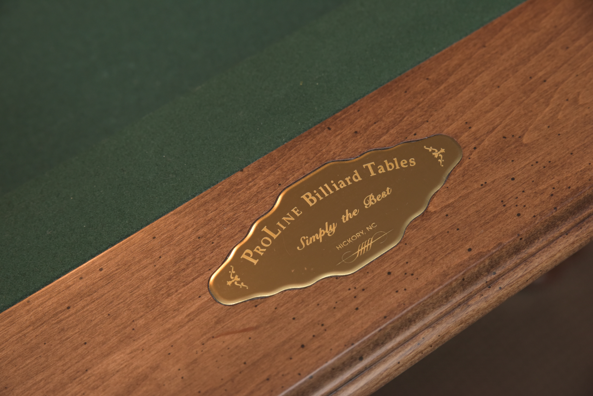 ProLine Billiards Table with Cues, Wall Rack, and Accessories