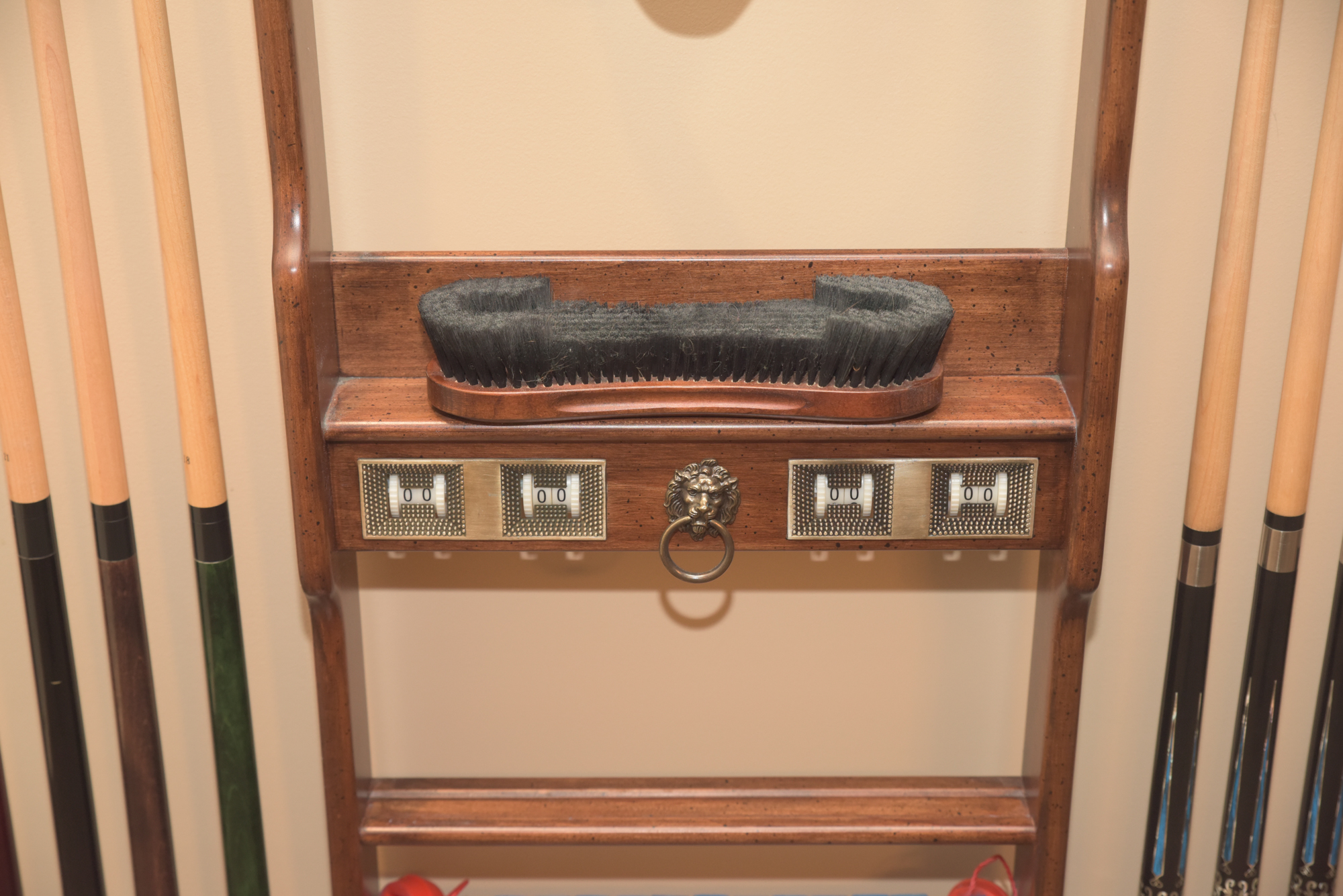 ProLine Billiards Table with Cues, Wall Rack, and Accessories