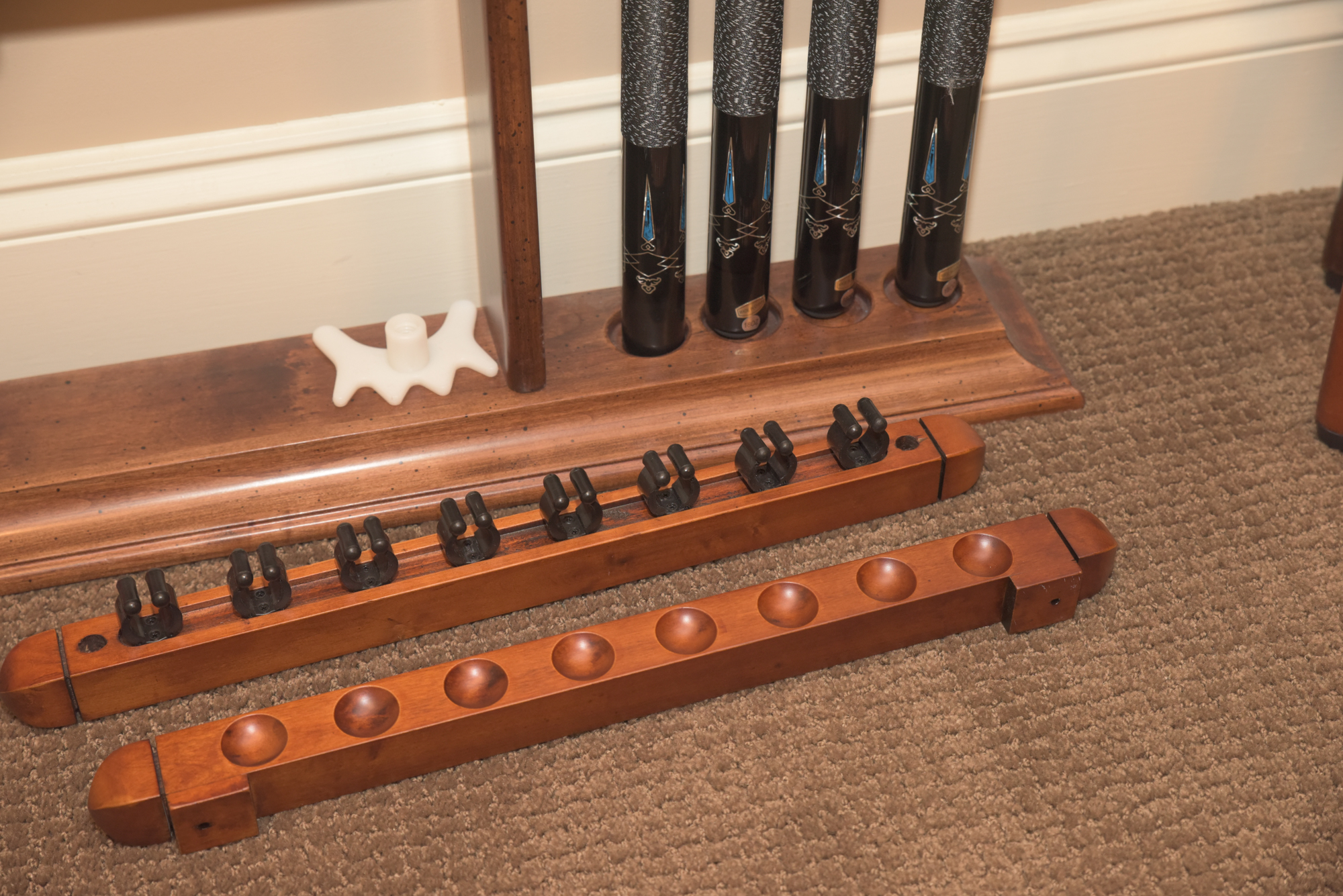 ProLine Billiards Table with Cues, Wall Rack, and Accessories