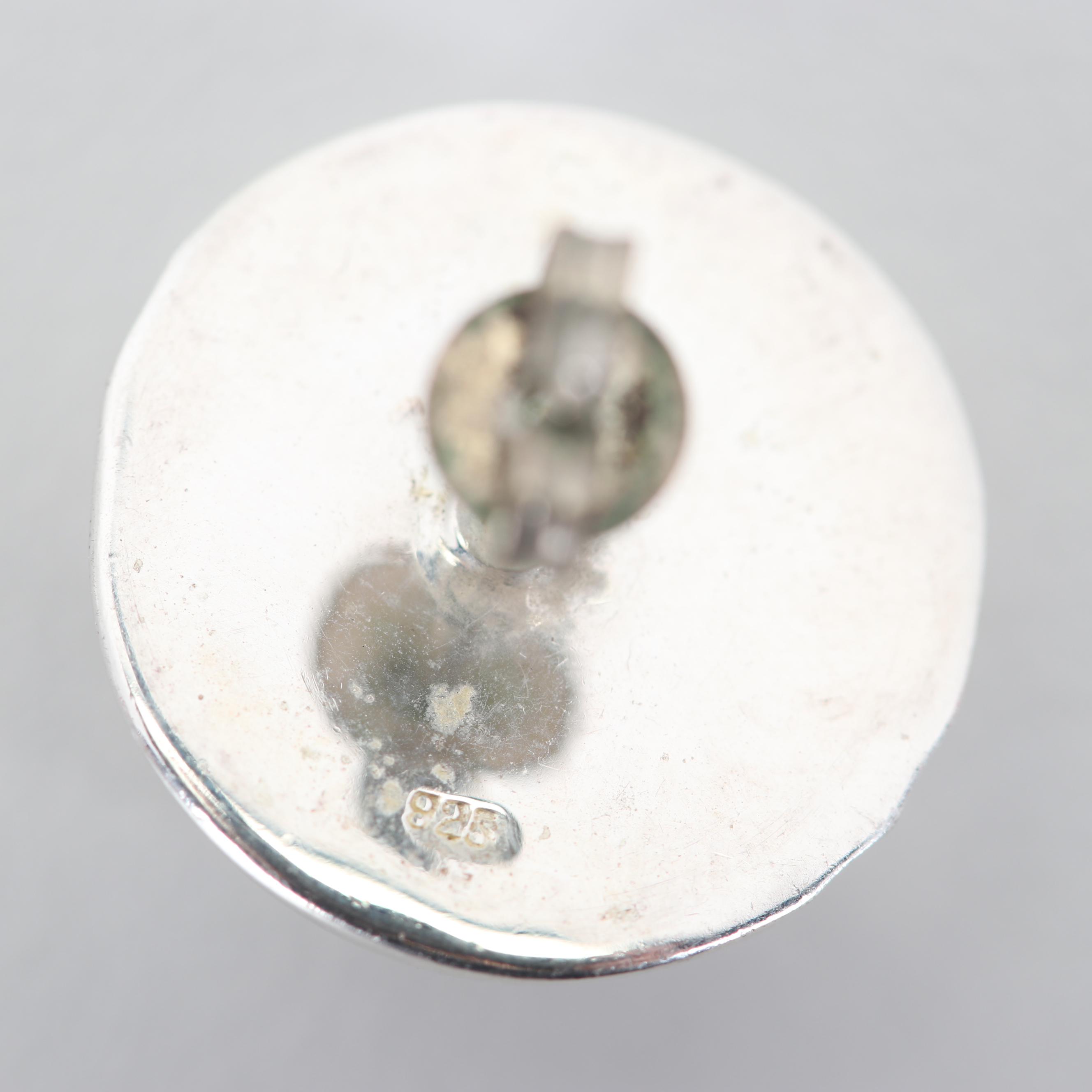 Sterling Silver Amber Pendant Necklace and Sterling Silver Earrings