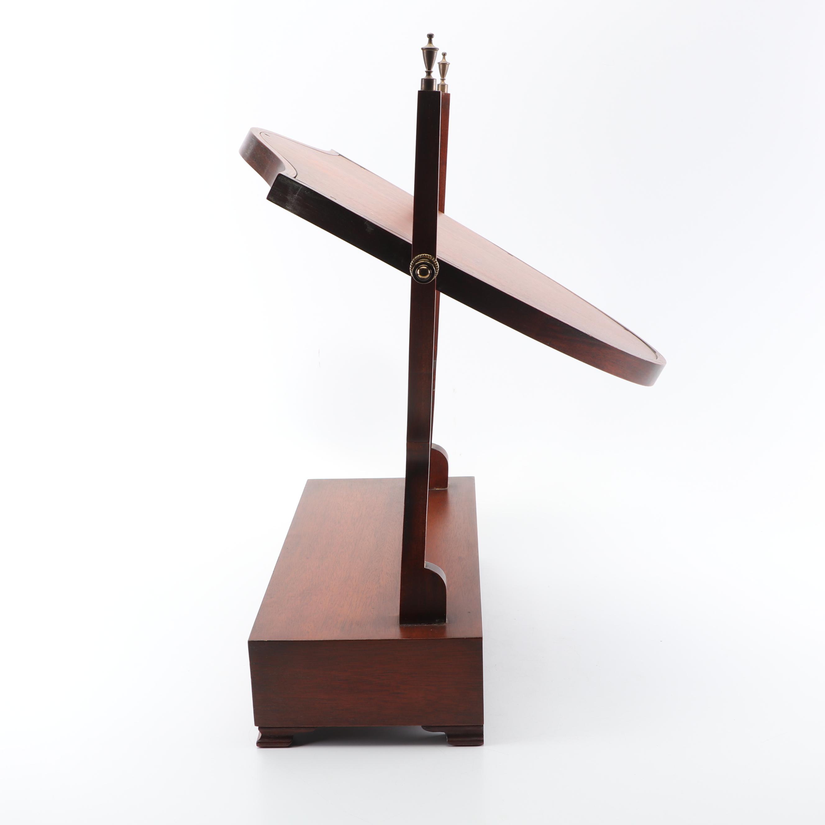 Federal Style Mahogany Veneer Shaving Mirror with Drawers