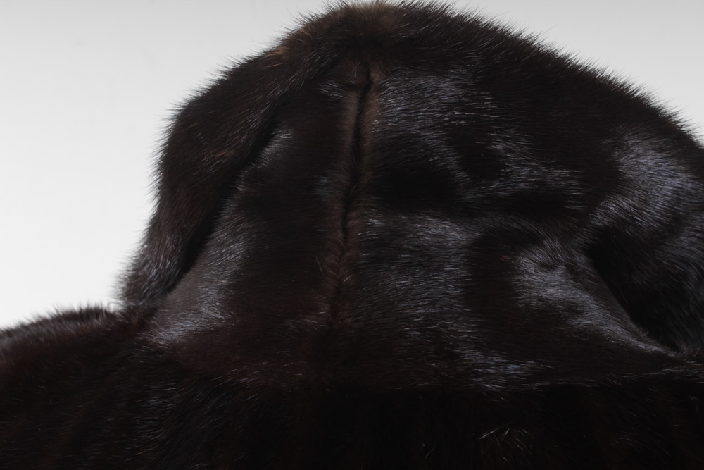 Dark Mahogany Mink Fur Full-Length Coat