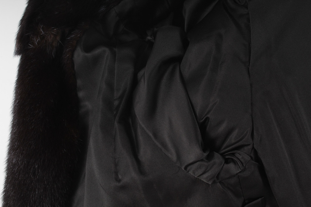 Dark Mahogany Mink Fur Full-Length Coat