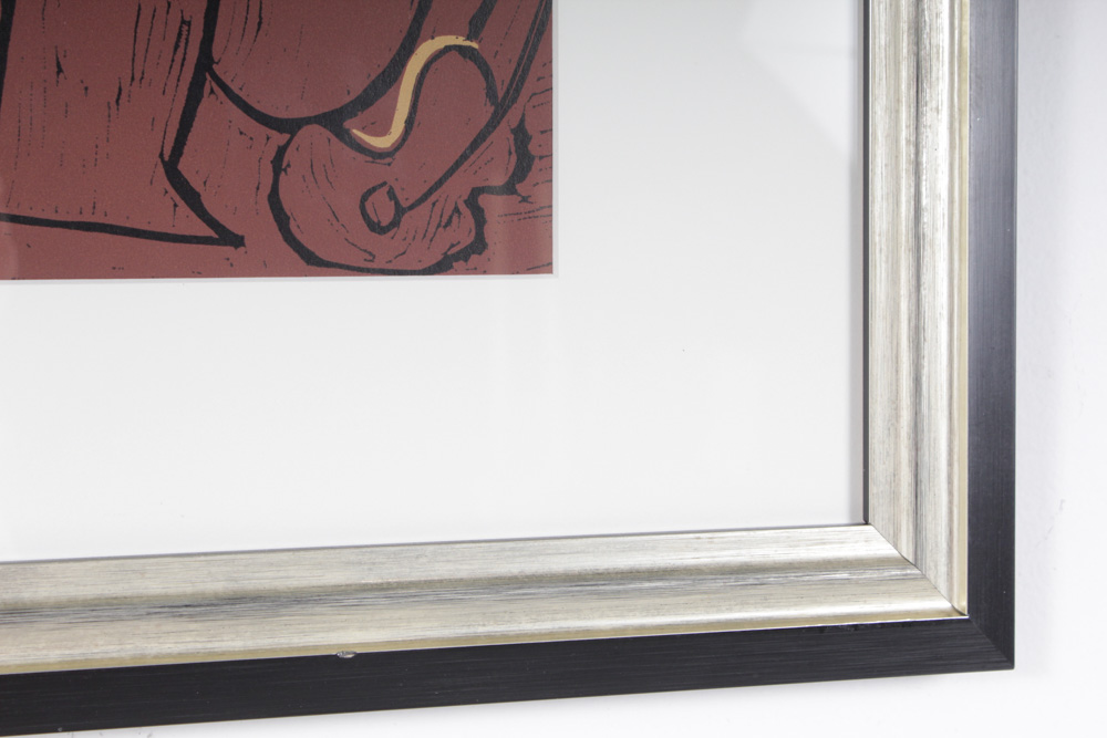 Pablo Picasso Linoleum Cut "Reclining Woman and Picador with Guitar"