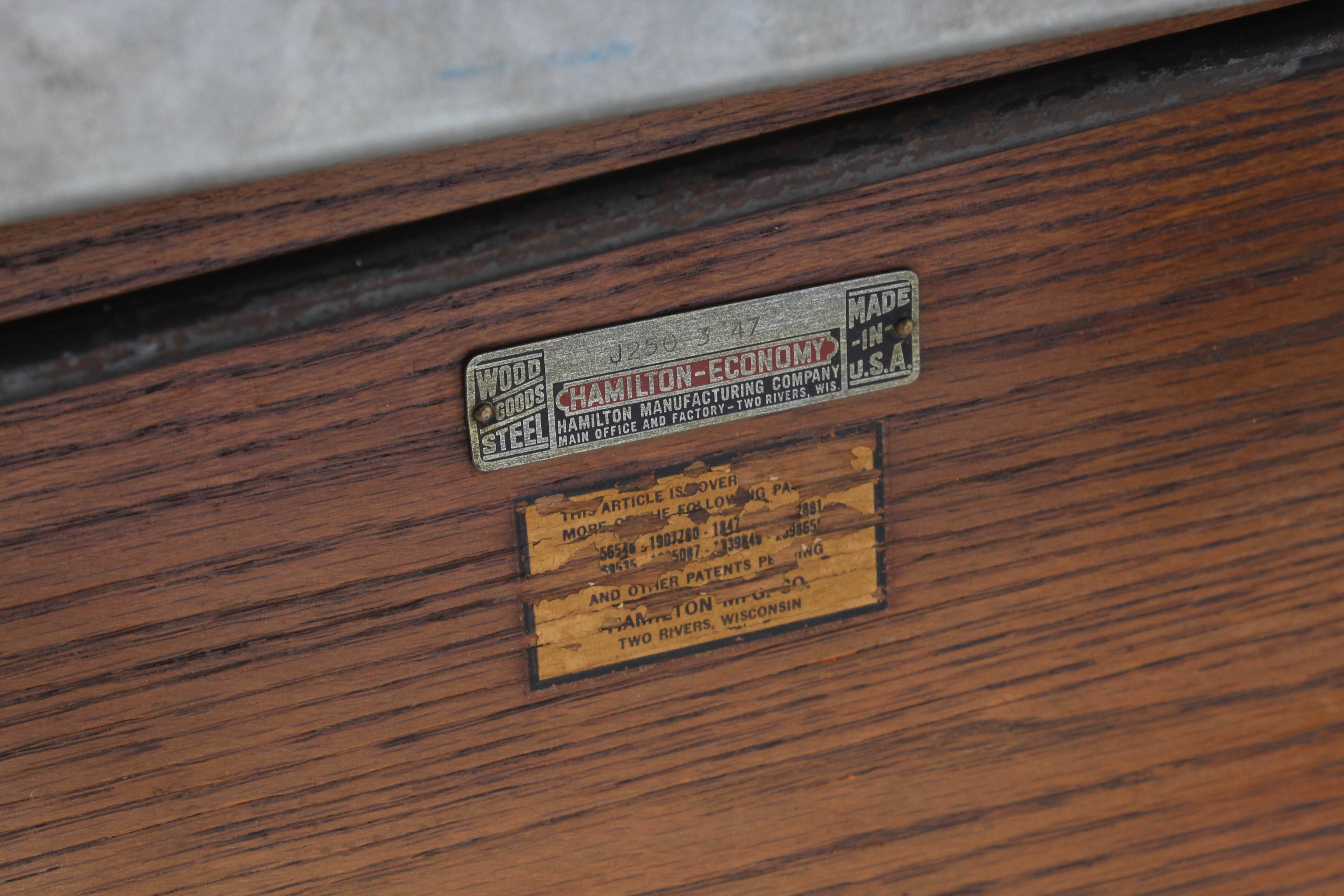 Vintage Hamilton Mfg Co. Drafting Table