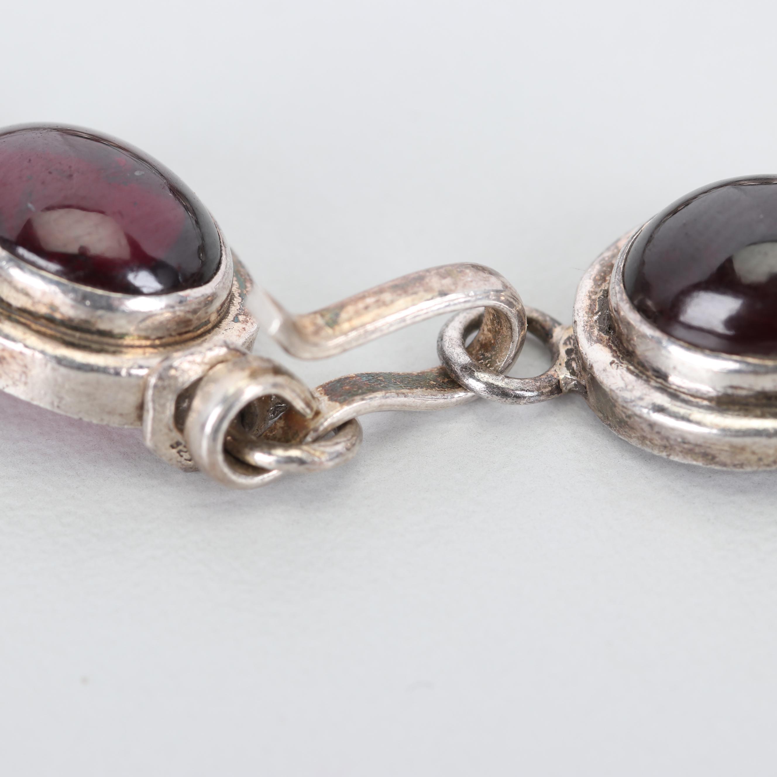 Sterling Silver 25.00 CTW Garnet Bracelet