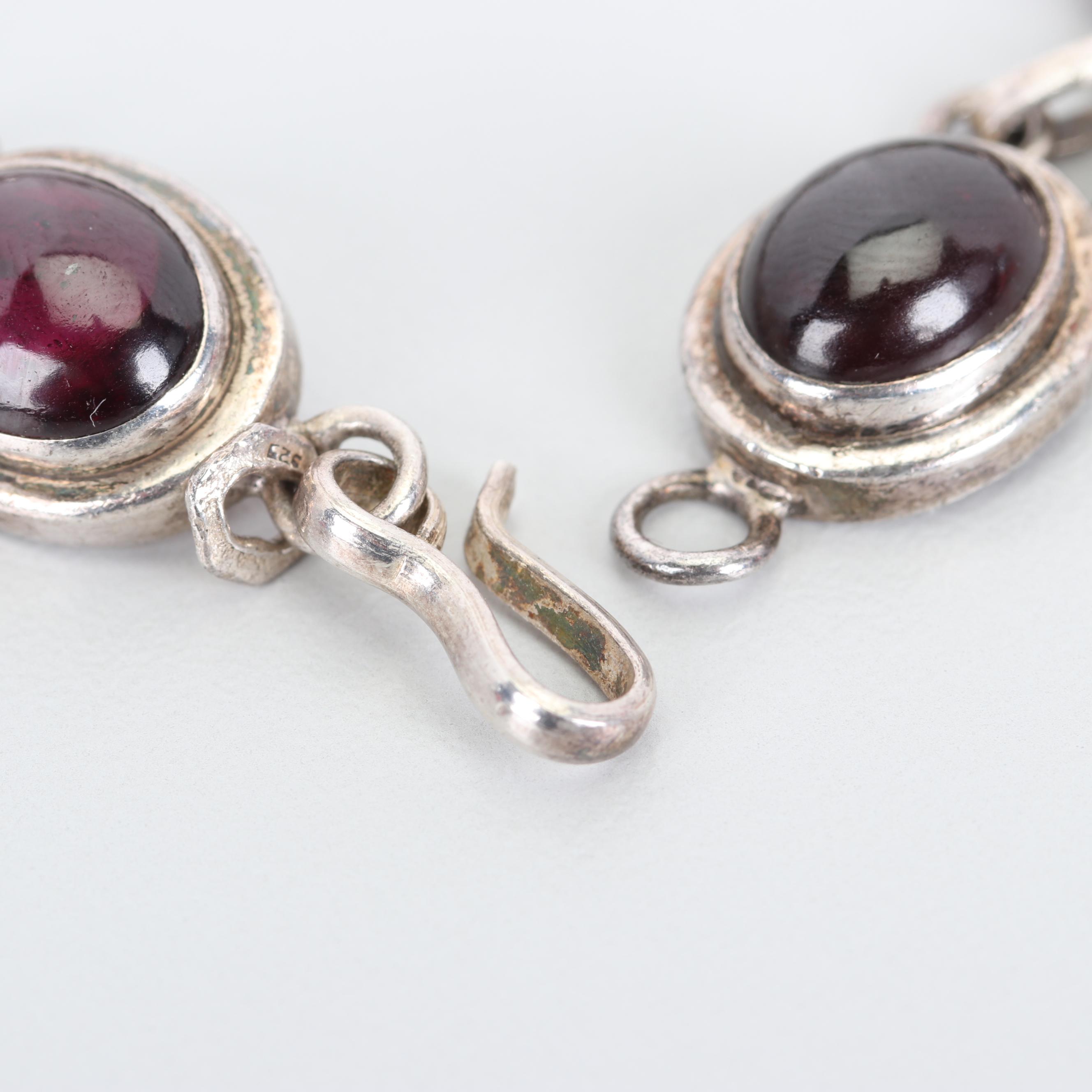 Sterling Silver 25.00 CTW Garnet Bracelet