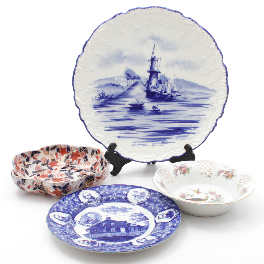 Earthenware and Porcelain Dinnerware Featuring Delft