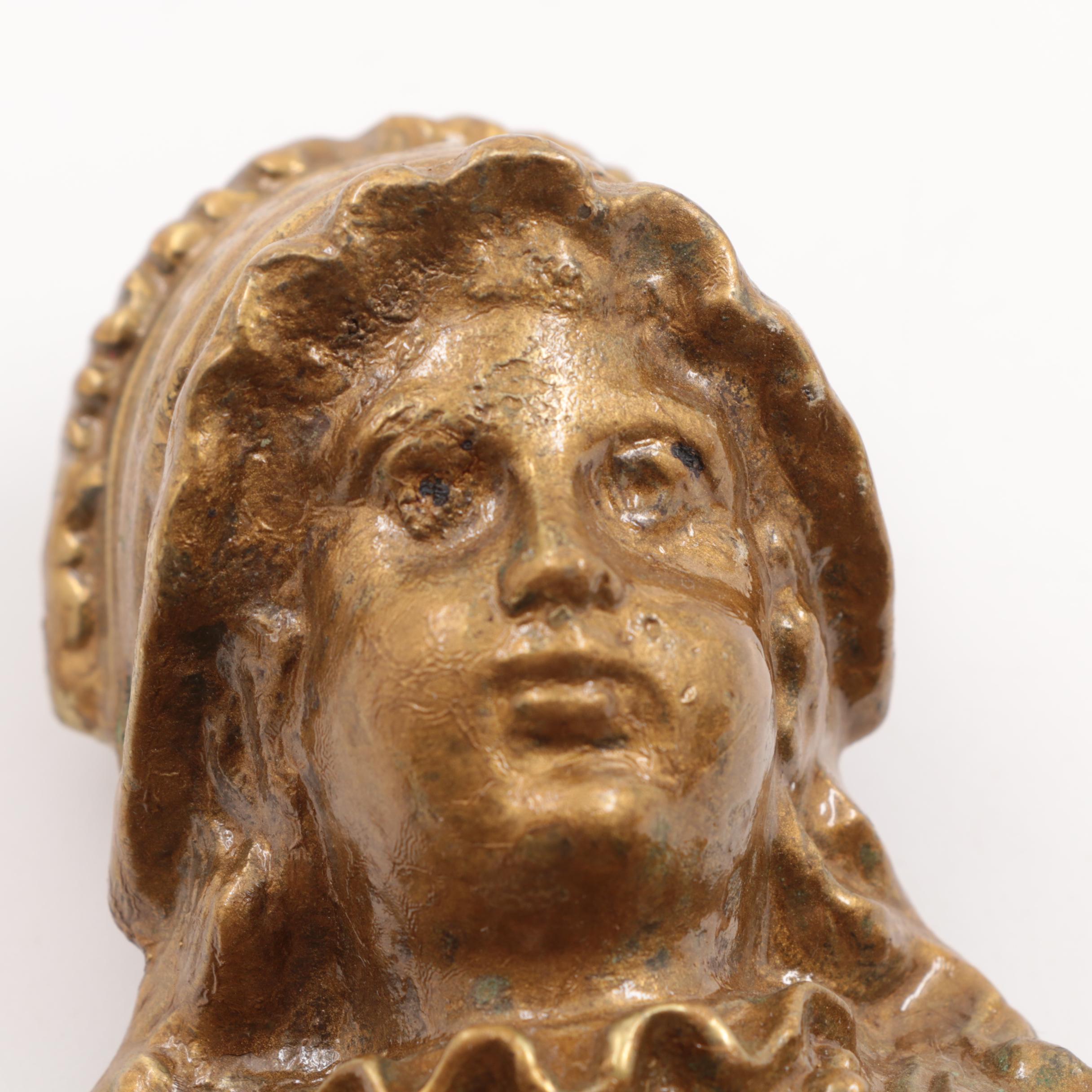 Cast Brass Figural Towel Holder