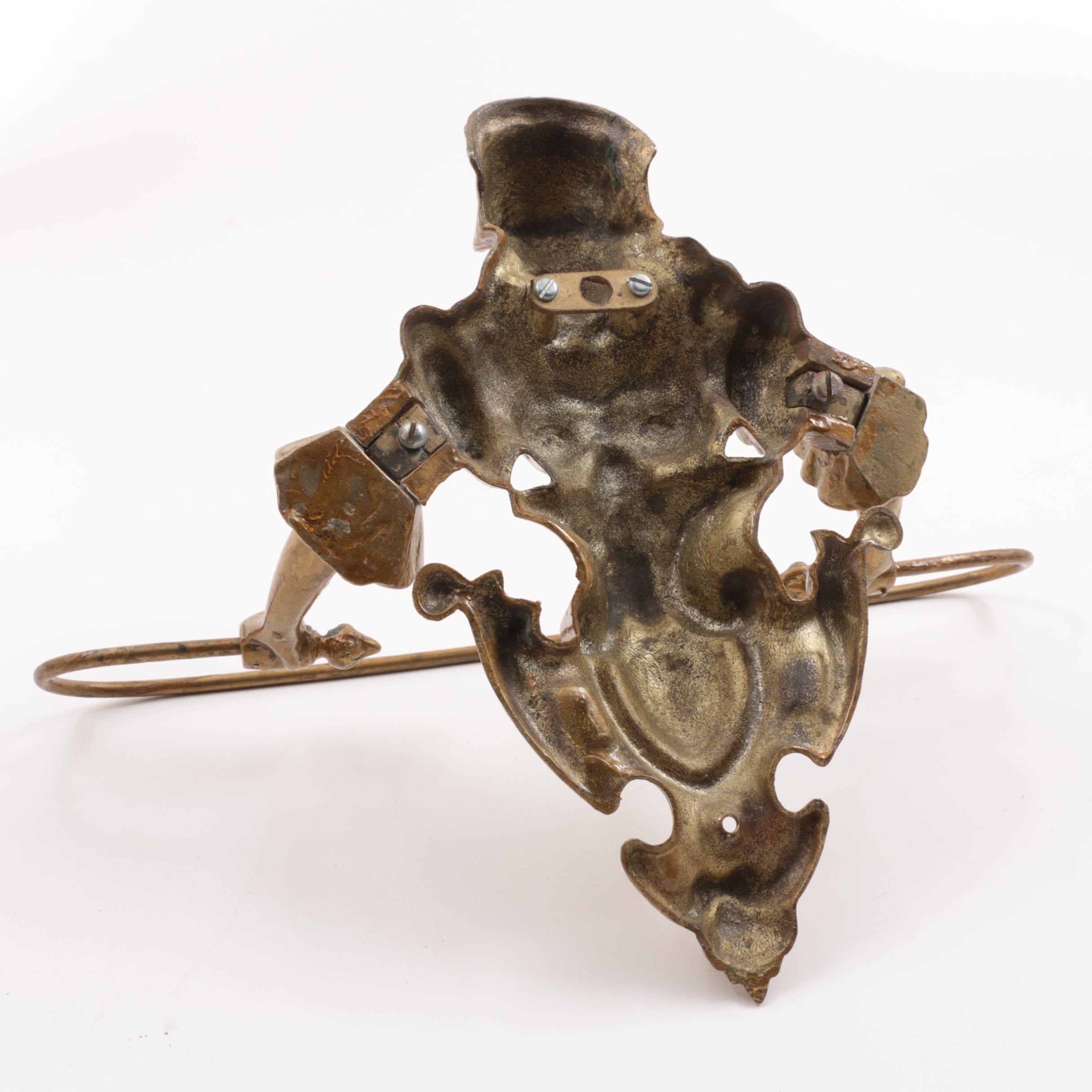 Cast Brass Figural Towel Holder