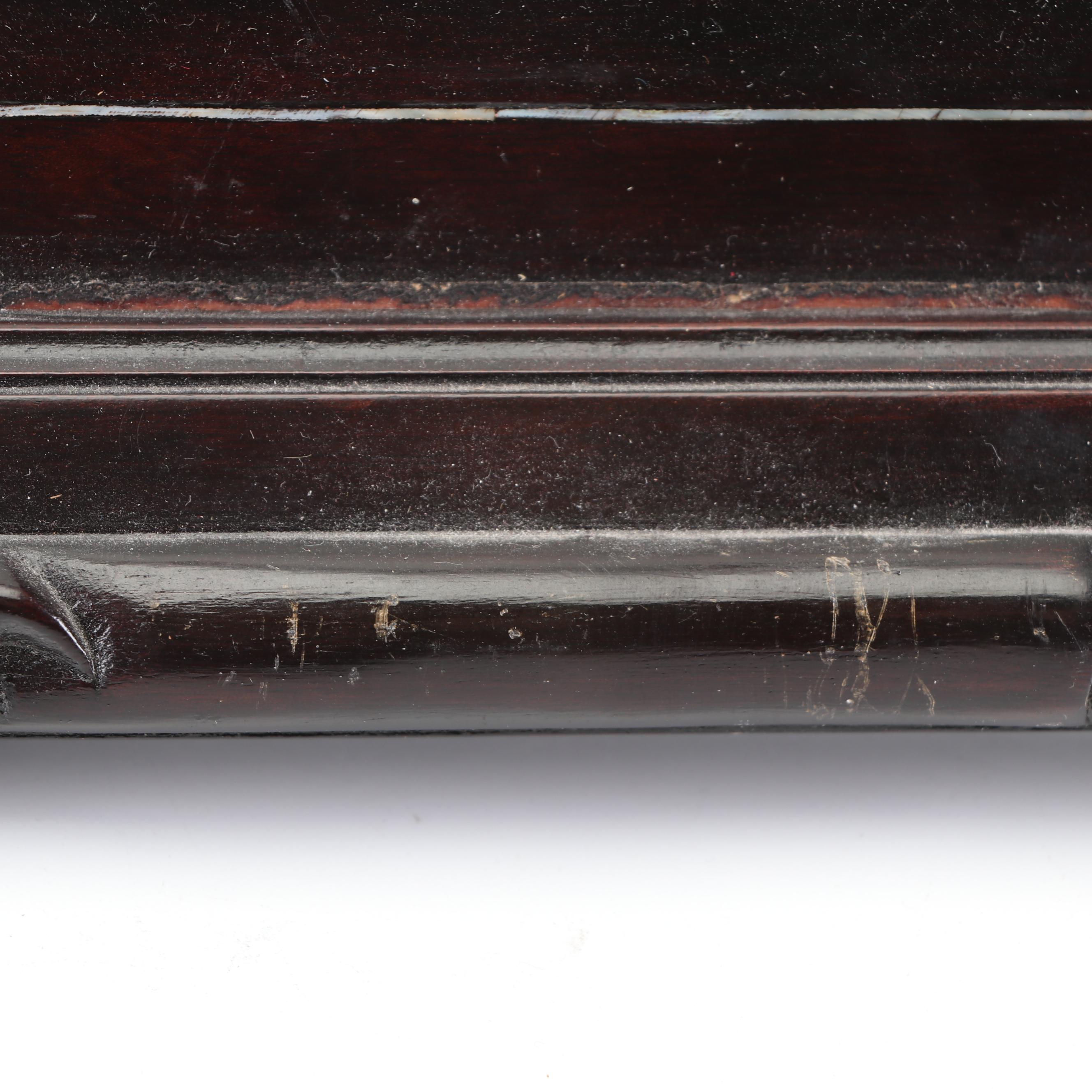 Chinese Mother of Pearl Inlaid Lacquered Wooden Wall Hanging