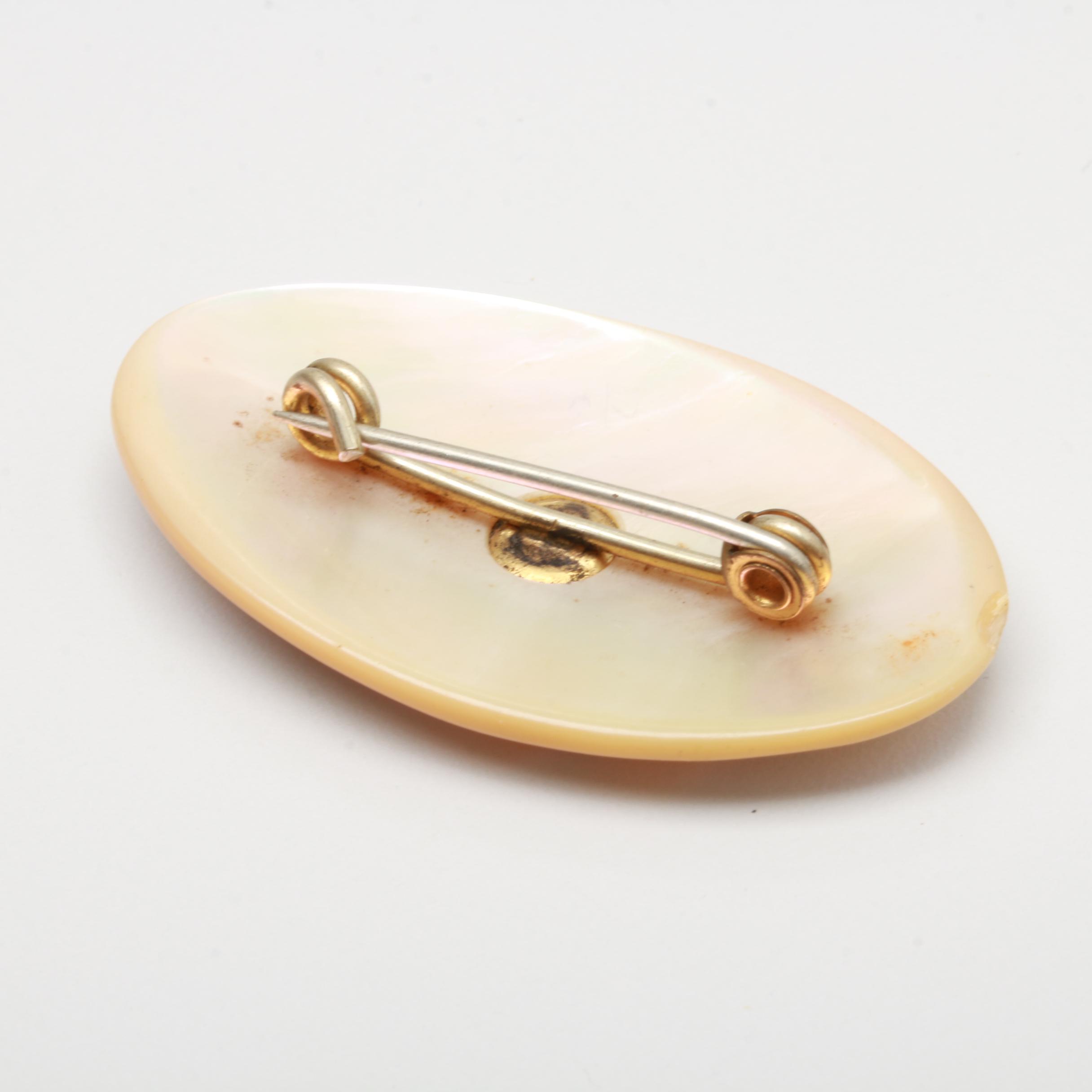 Mother of Pearl Oval Brooch