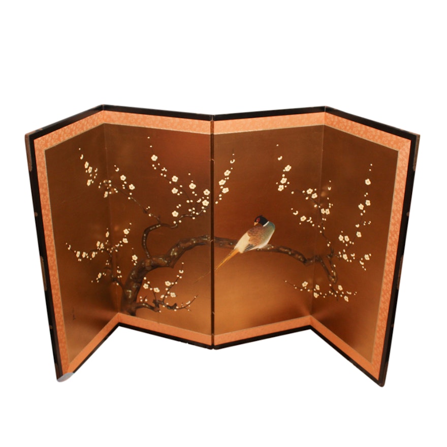 Japanese Hand-Painted Folding Screen