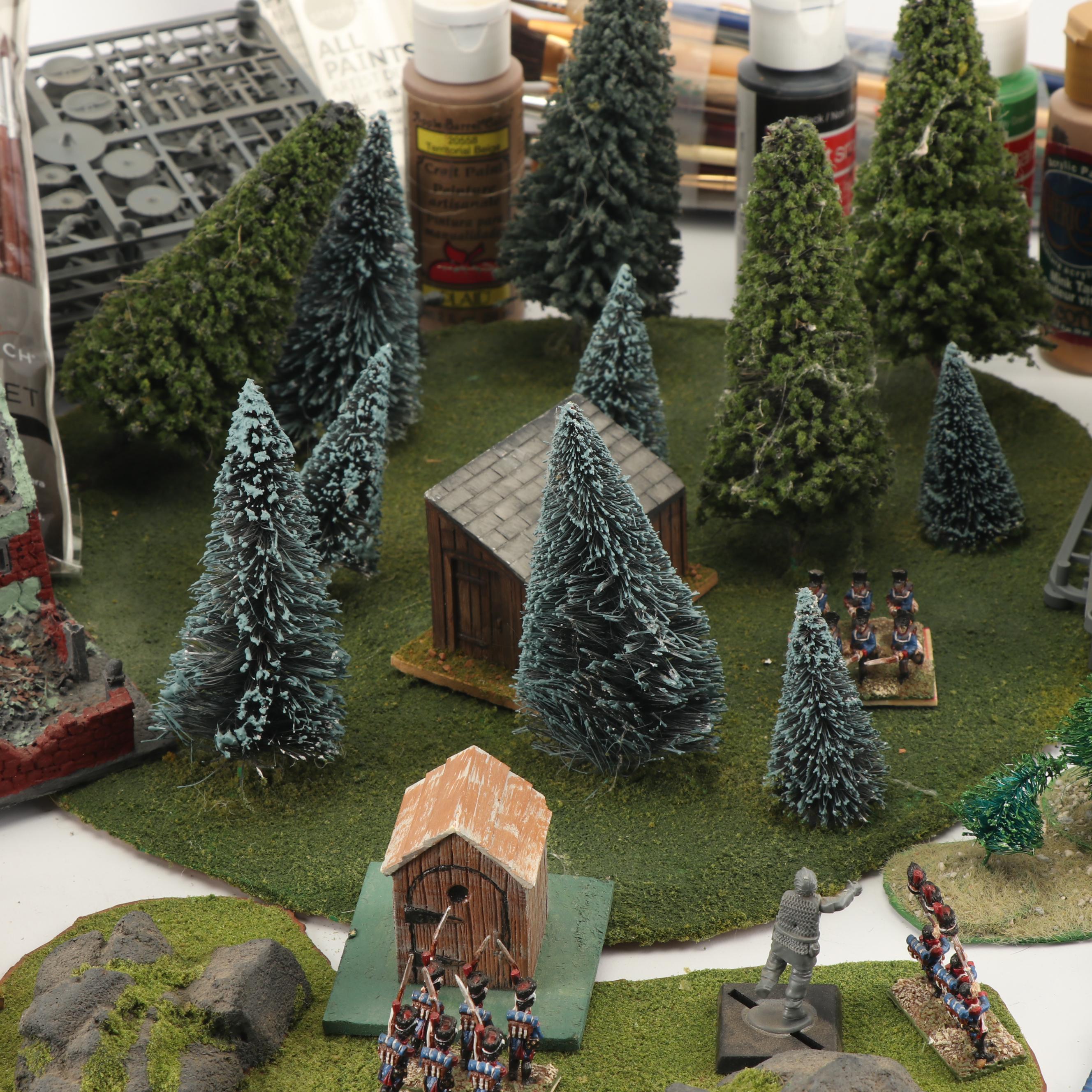 Miniature Painted Soldiers, Buildings, Turf, and Hobby Supplies