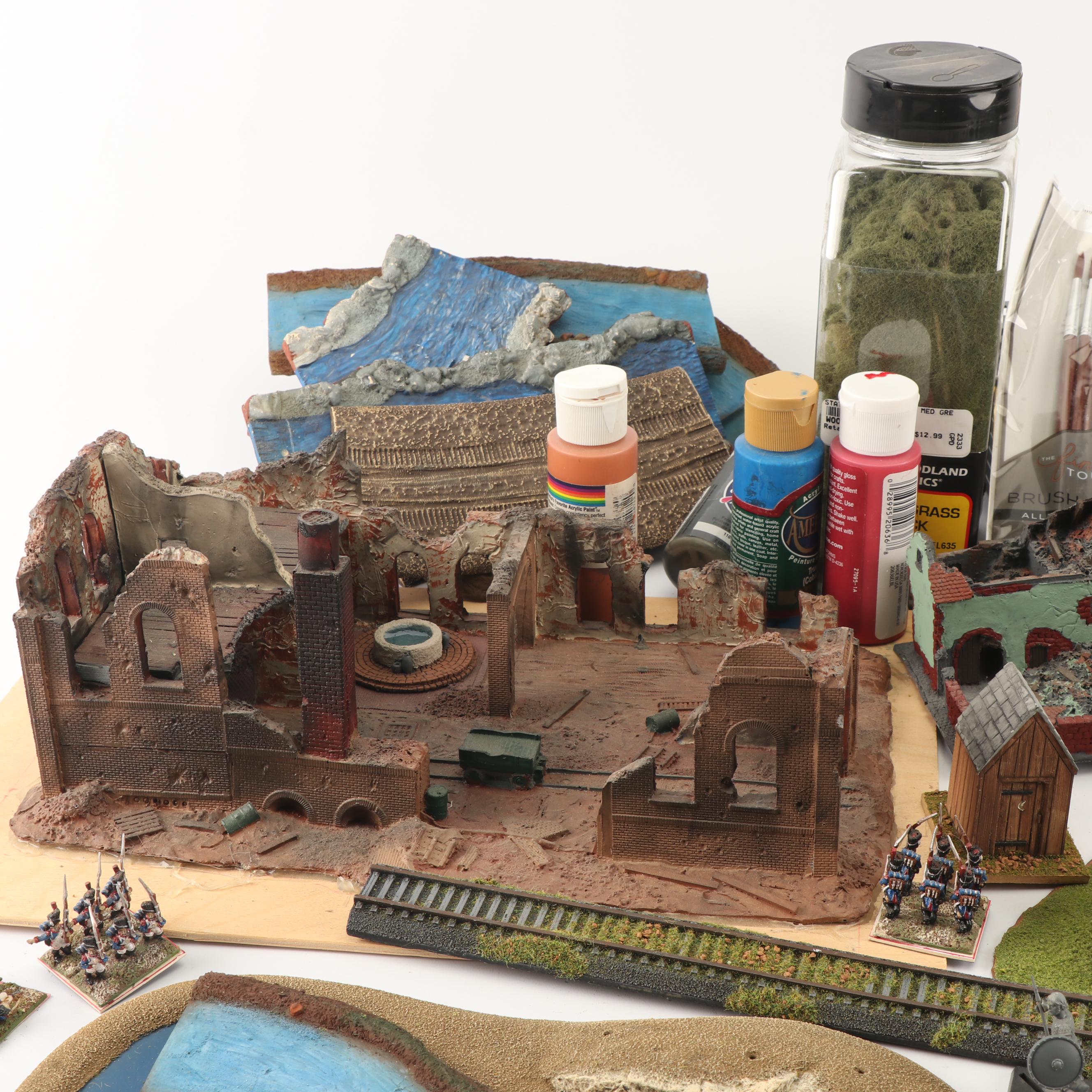 Miniature Painted Soldiers, Buildings, Turf, and Hobby Supplies