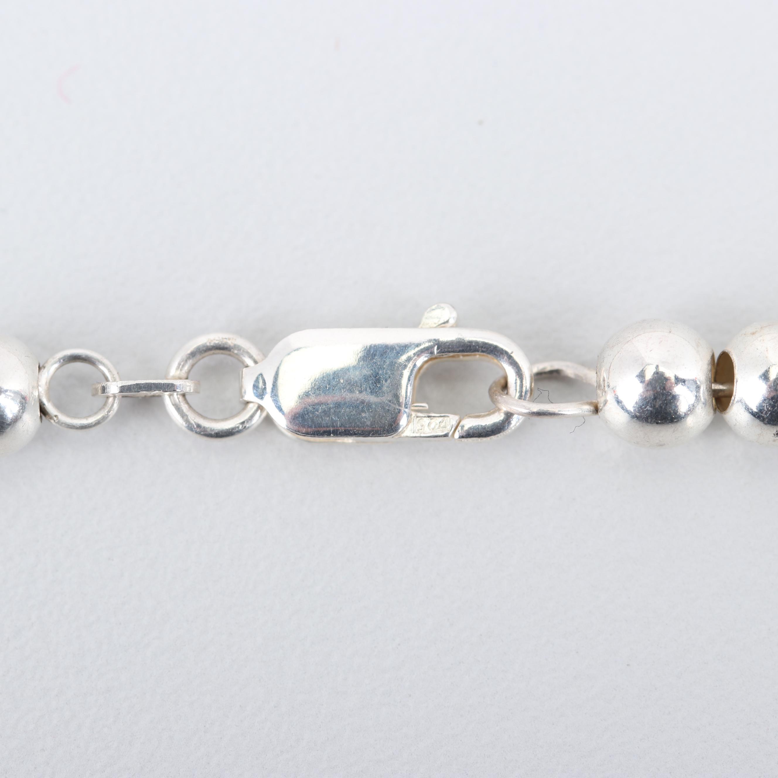 Sterling Silver Beaded Necklace and Bracelet