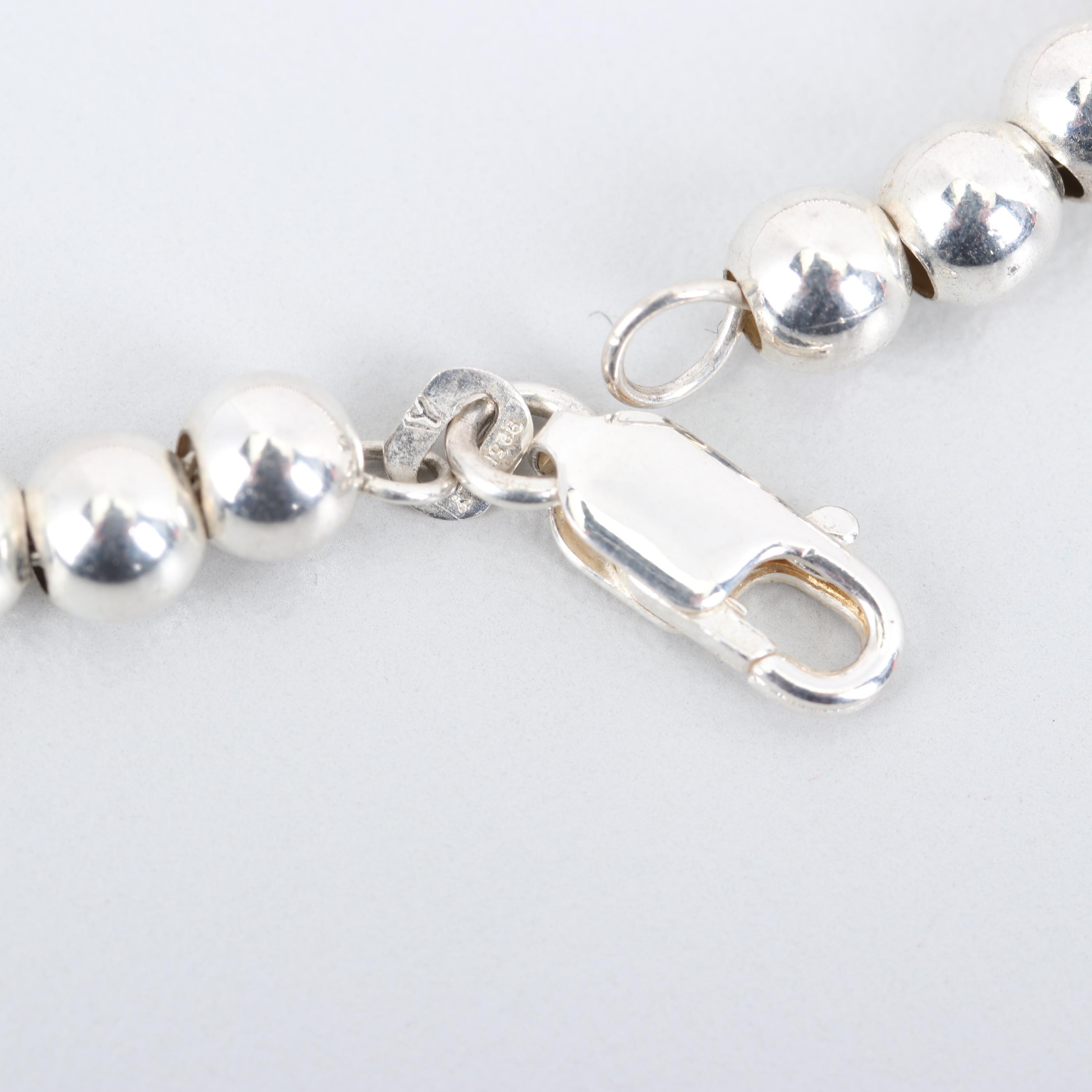 Sterling Silver Beaded Necklace and Bracelet