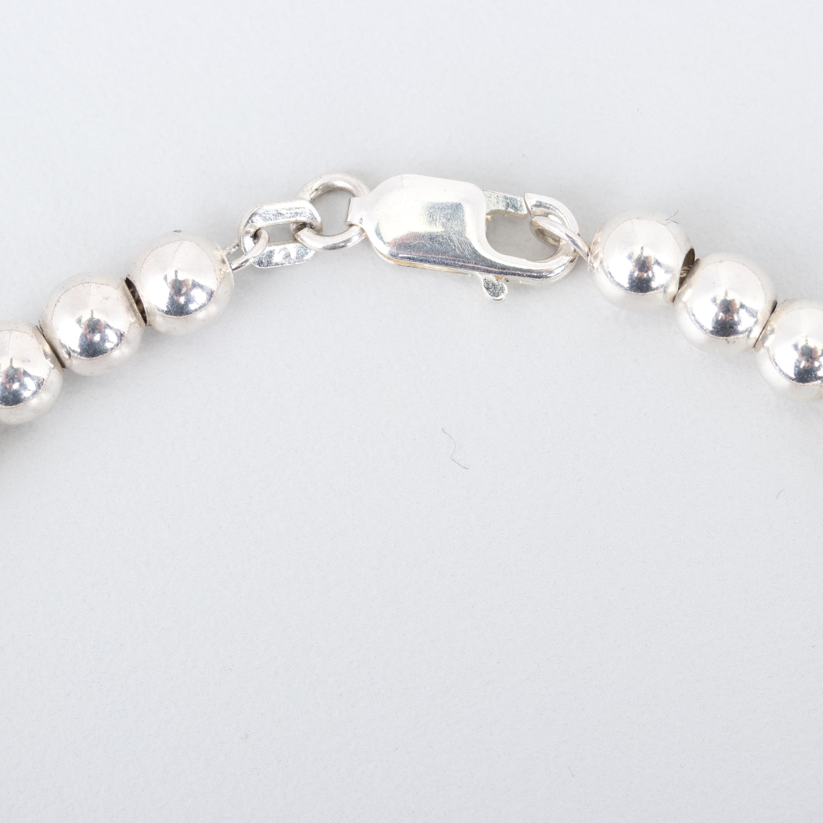 Sterling Silver Beaded Necklace and Bracelet
